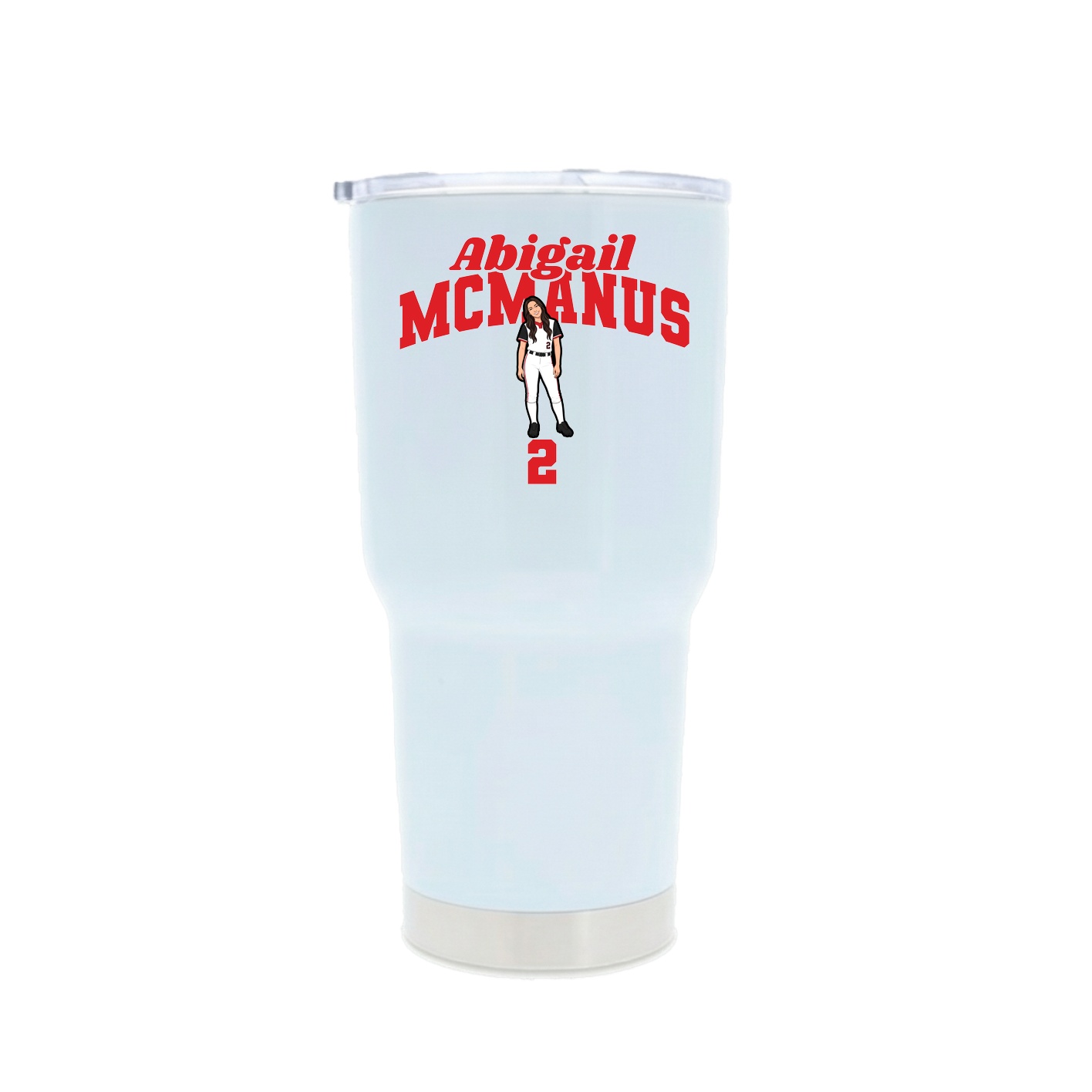 30oz Stainless Steel Tumbler — Signature Arch in White