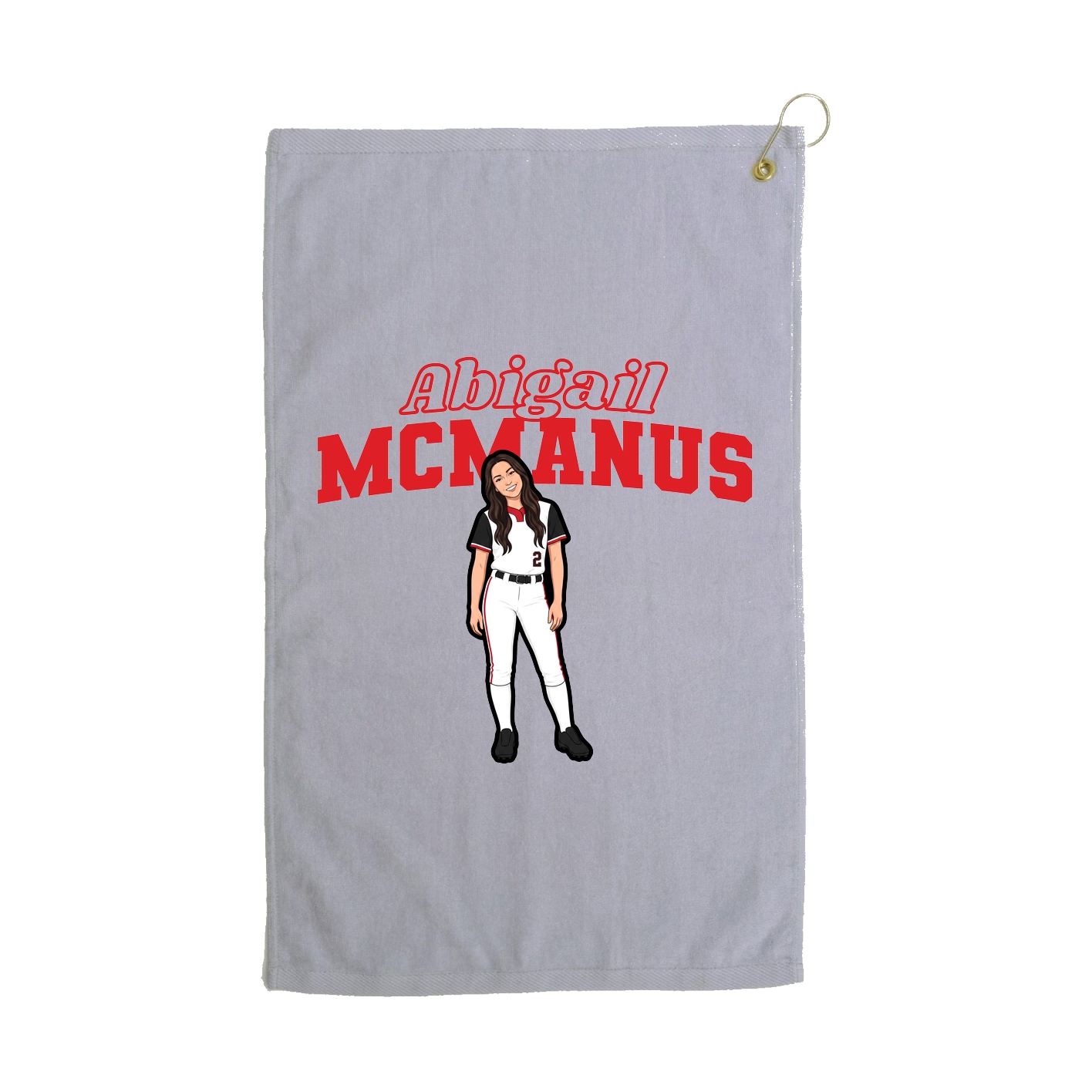 Golf Towel — Name Arch in Grey