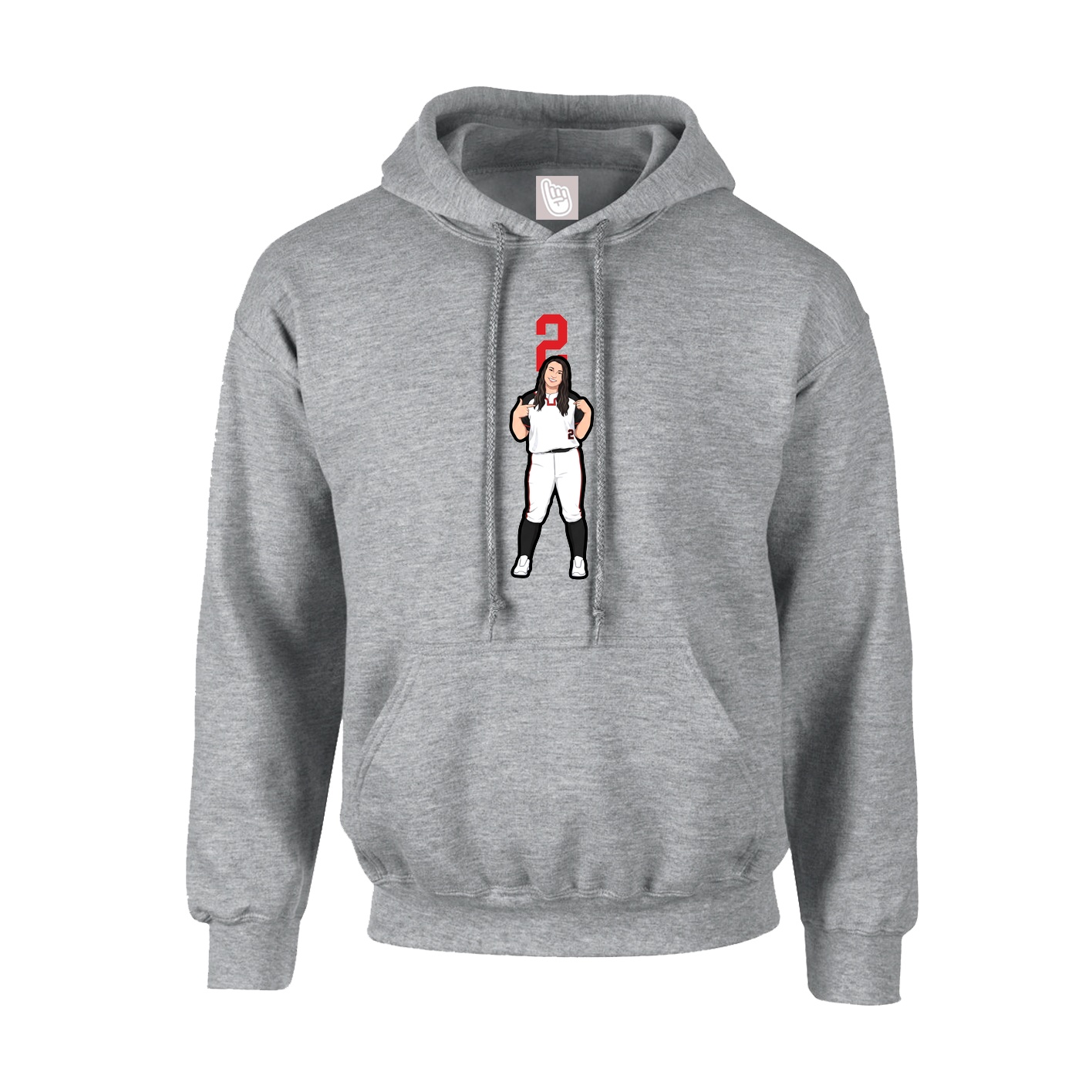 Hoodie — Number Top in Grey