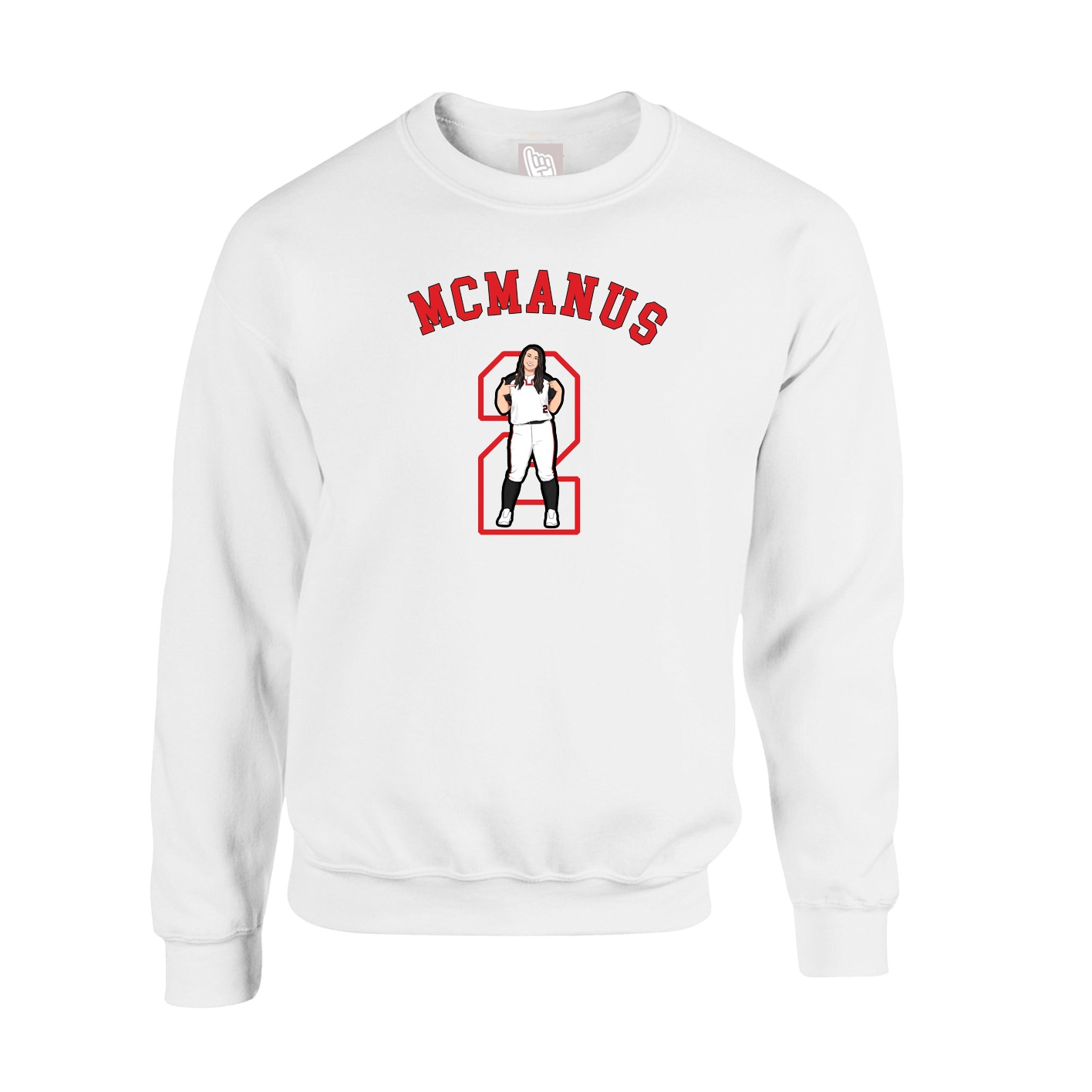 Fleece Crew — Shirsey Arch in White