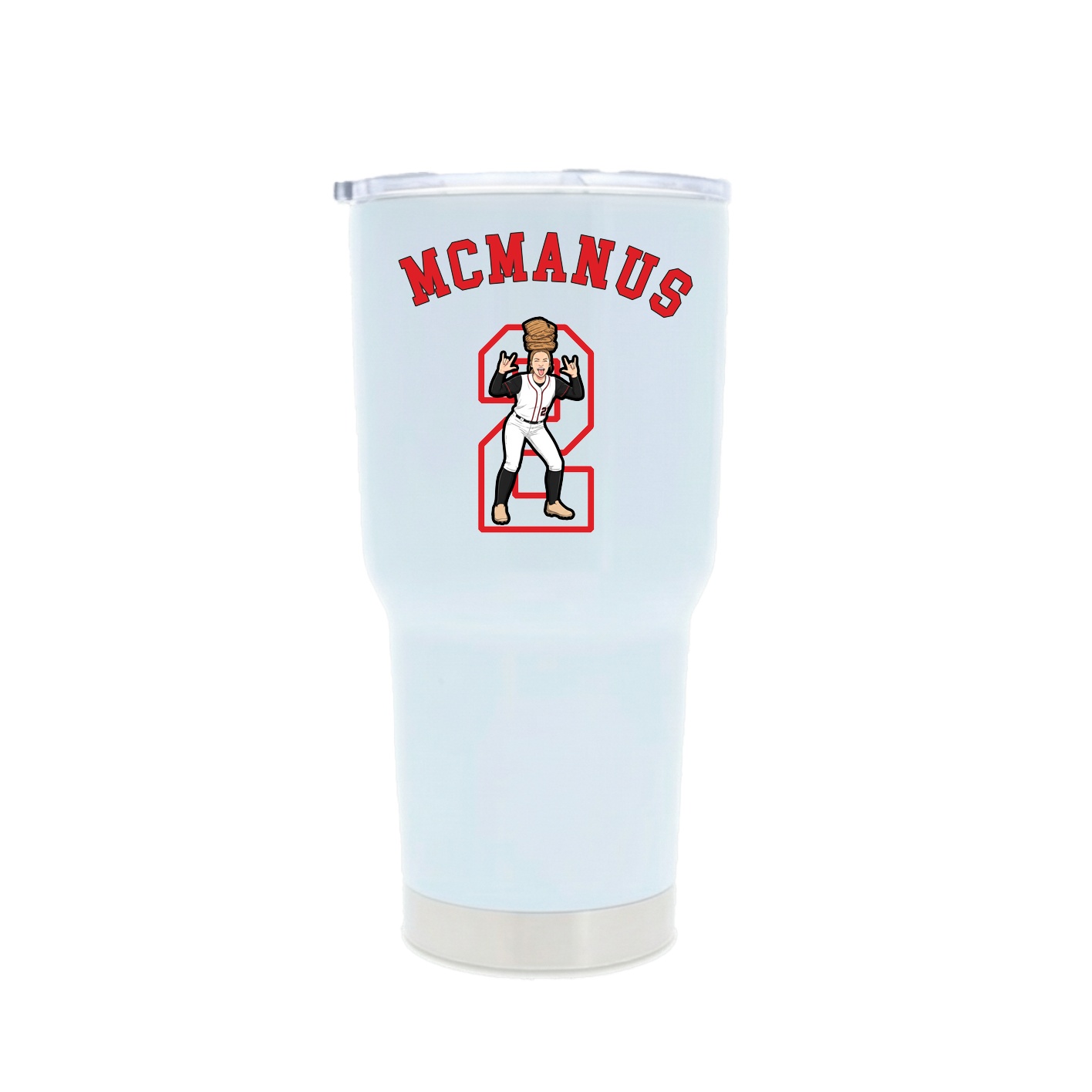 30oz Stainless Steel Tumbler — Shirsey Arch in White
