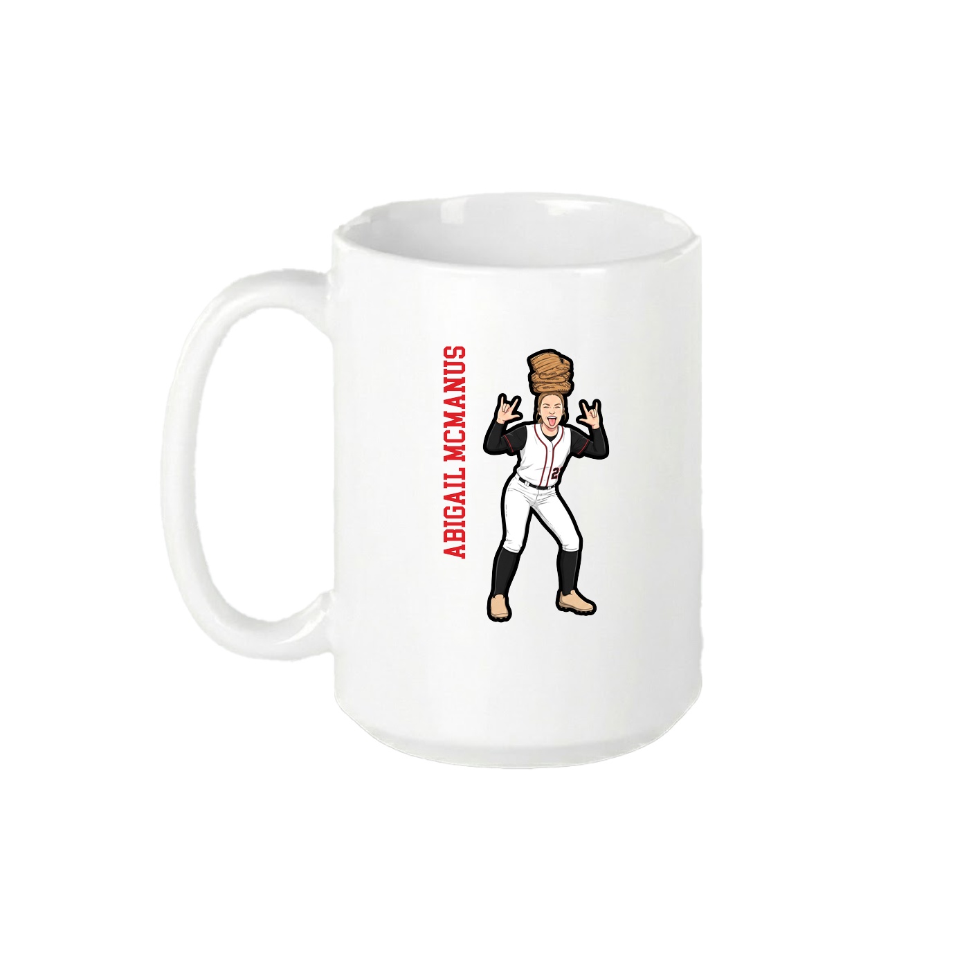15oz Coffee Mug — Name Vertical in White
