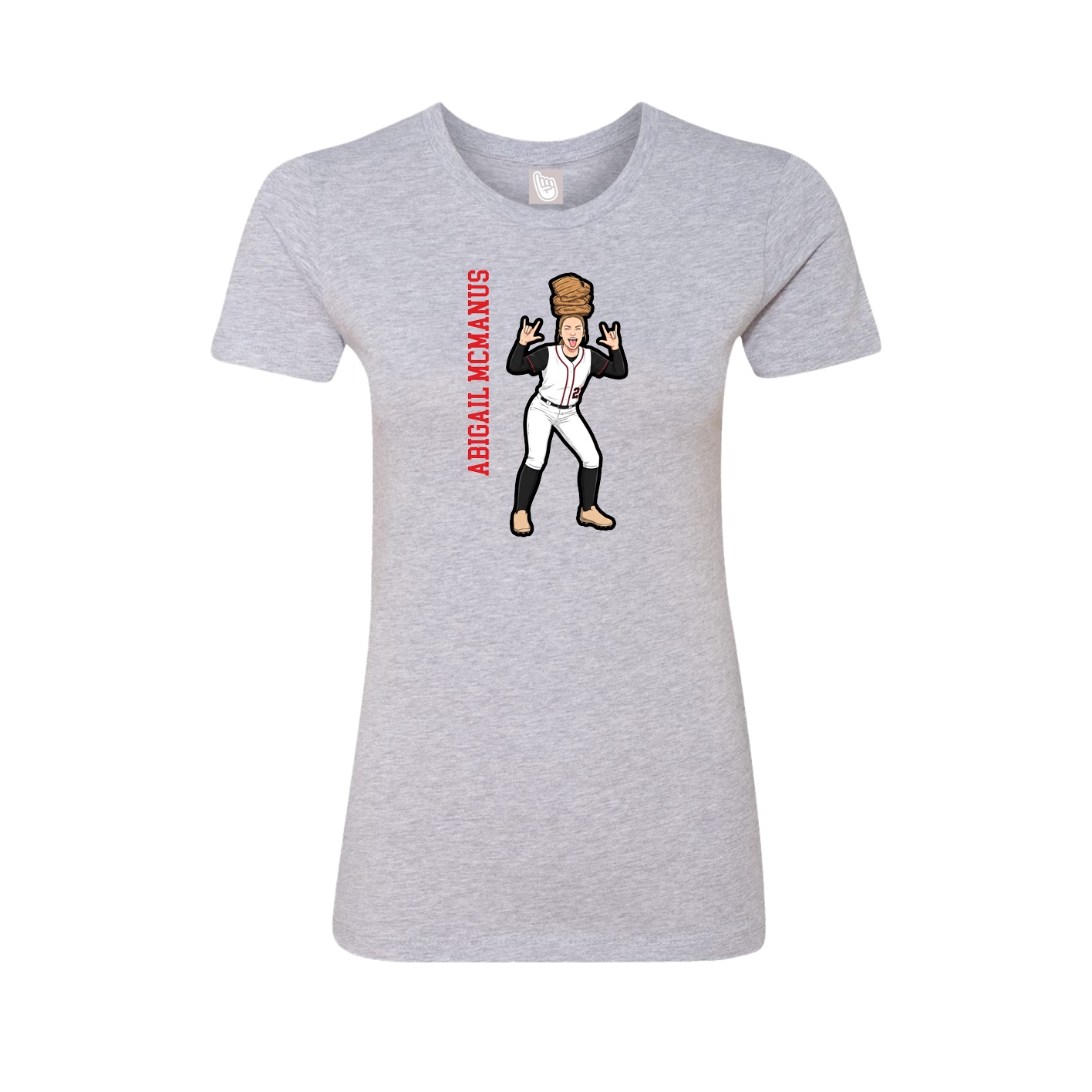 Womens Tee — Name Vertical in Grey