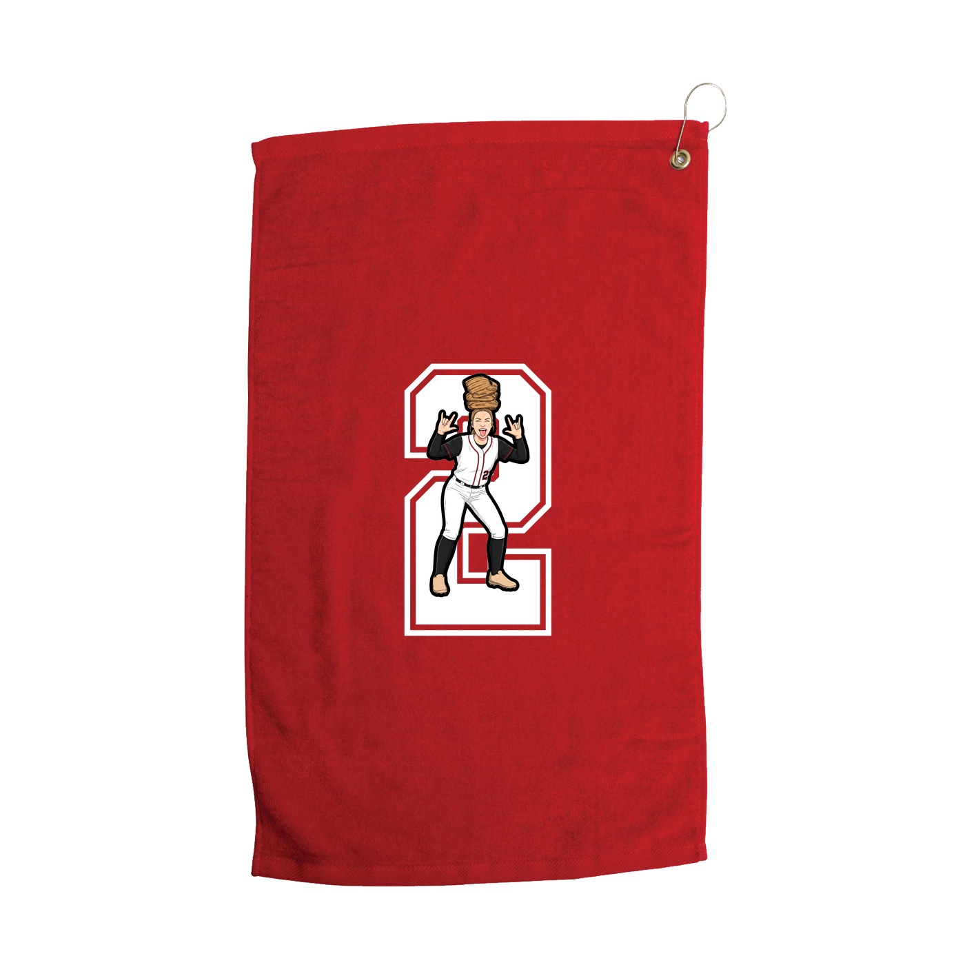 Golf Towel — Number in Red