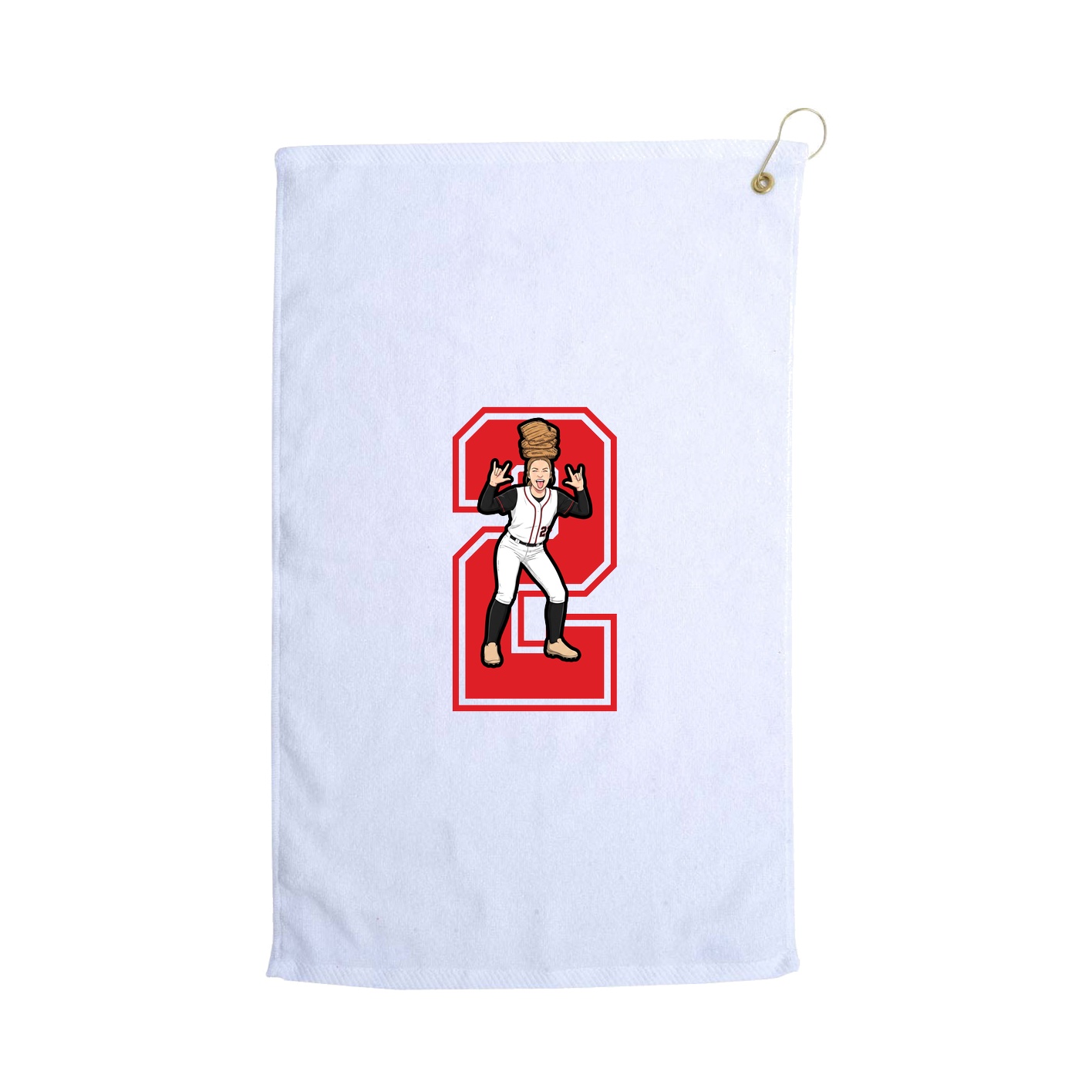 Golf Towel — Number in White