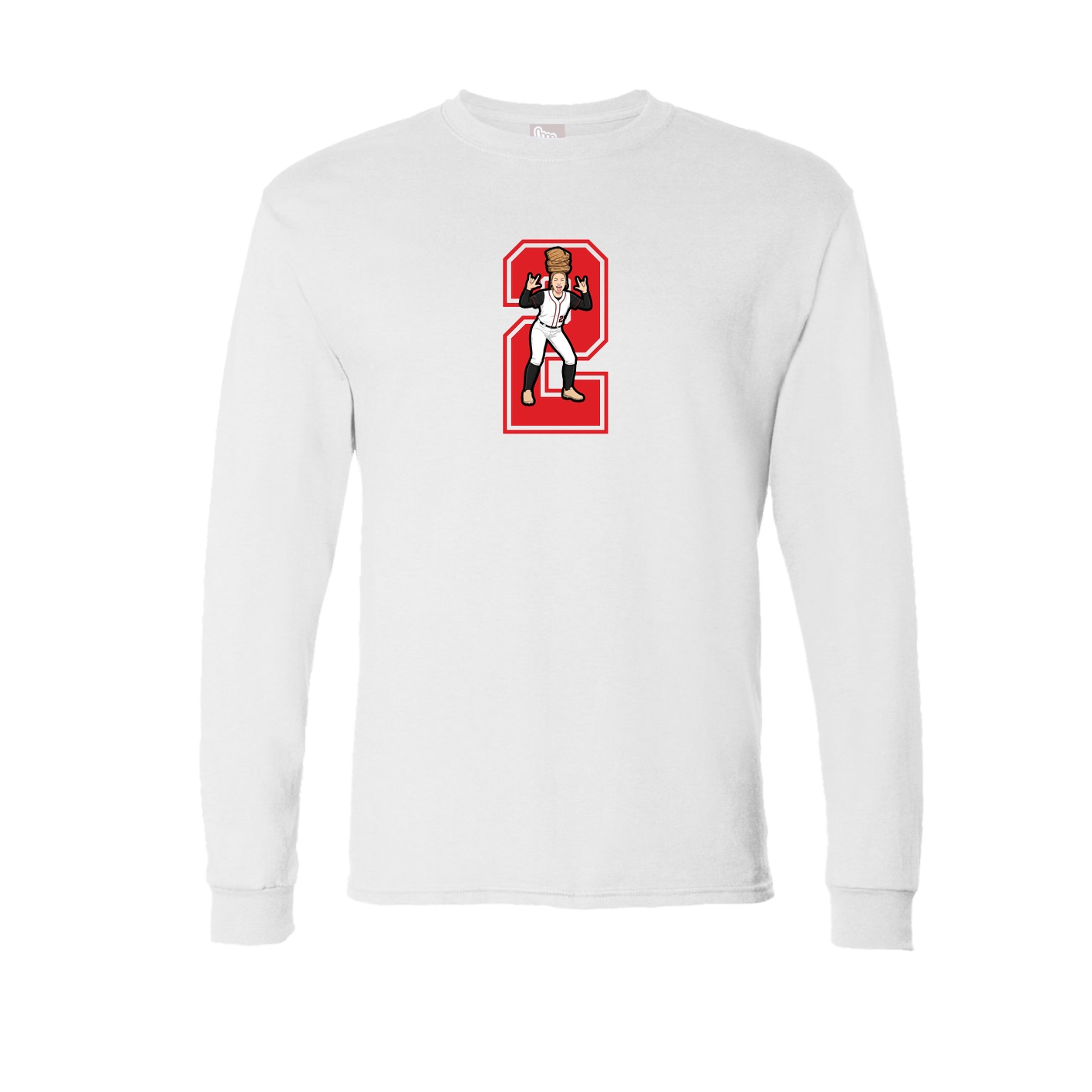 Long Sleeve Tee — Number in White