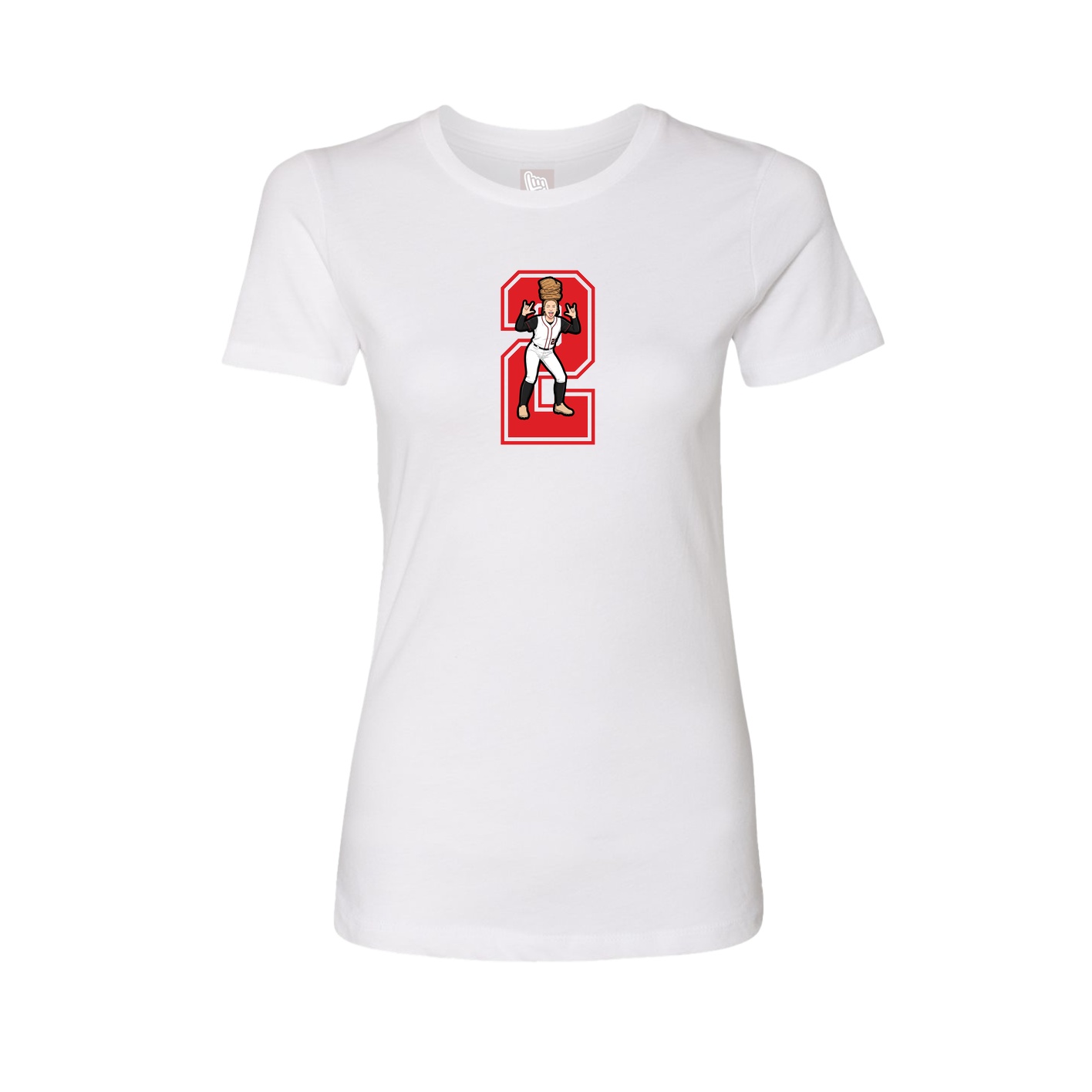 Womens Tee — Number in White