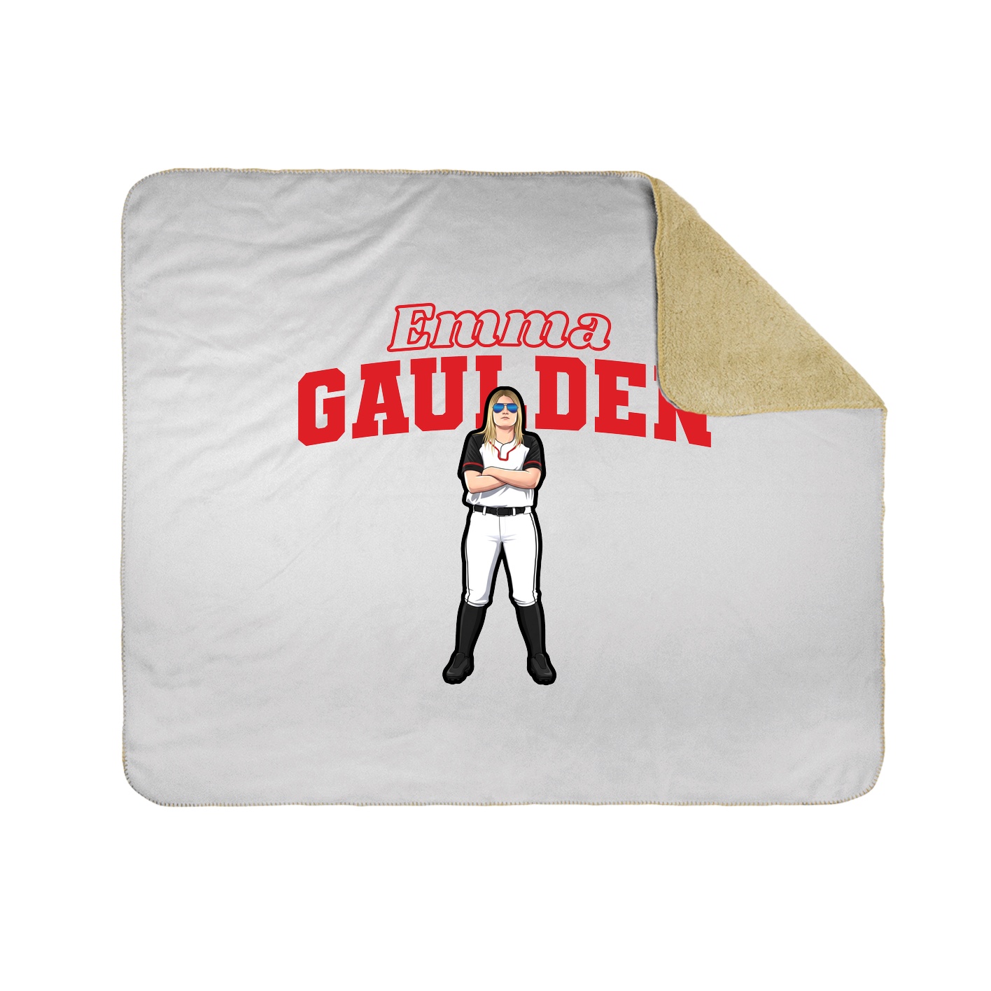 Throw Blanket — Name Arch in White
