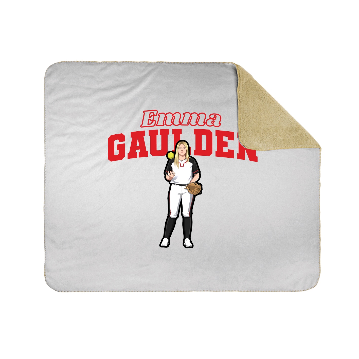 Throw Blanket — Name Arch in White