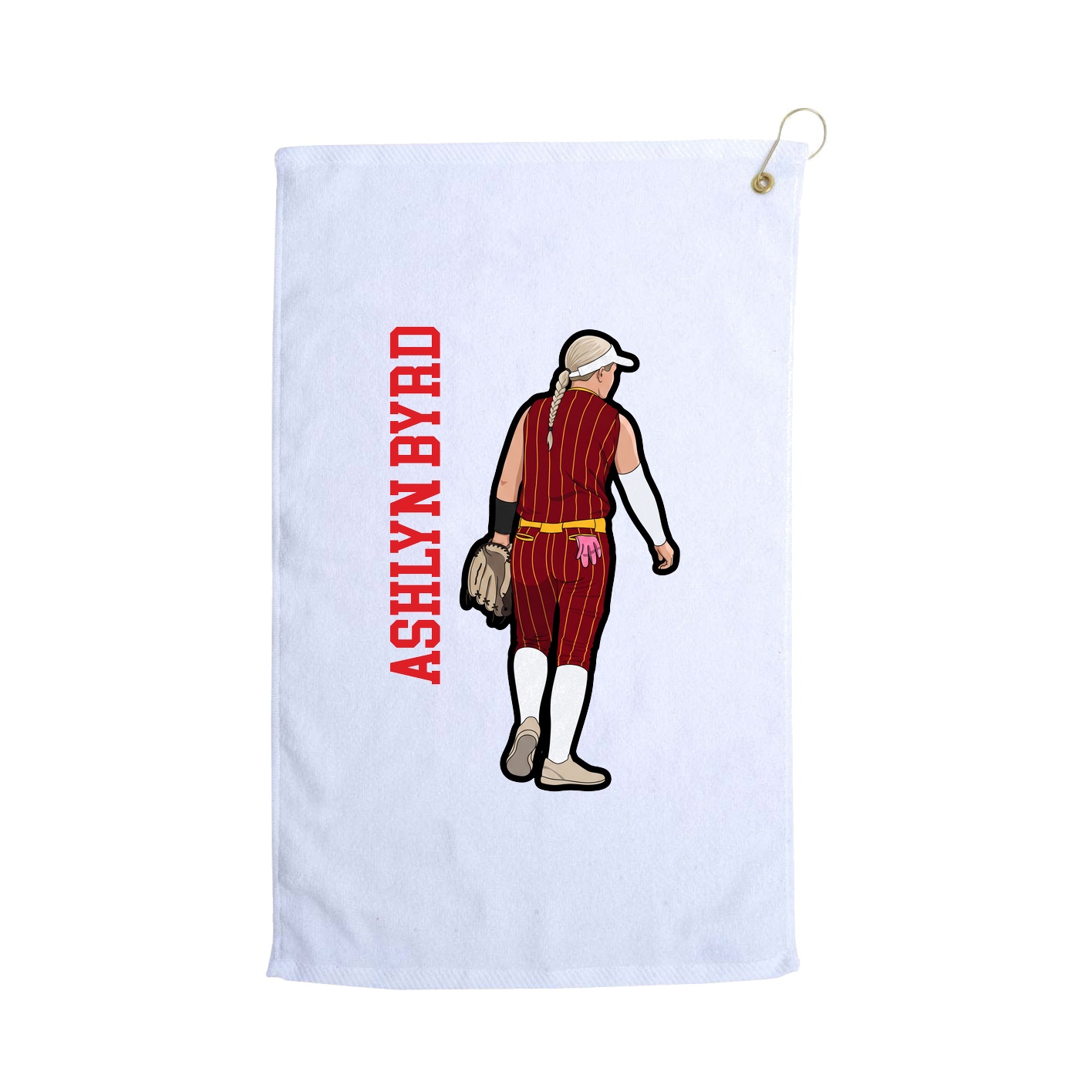 Golf Towel — Name Vertical in White
