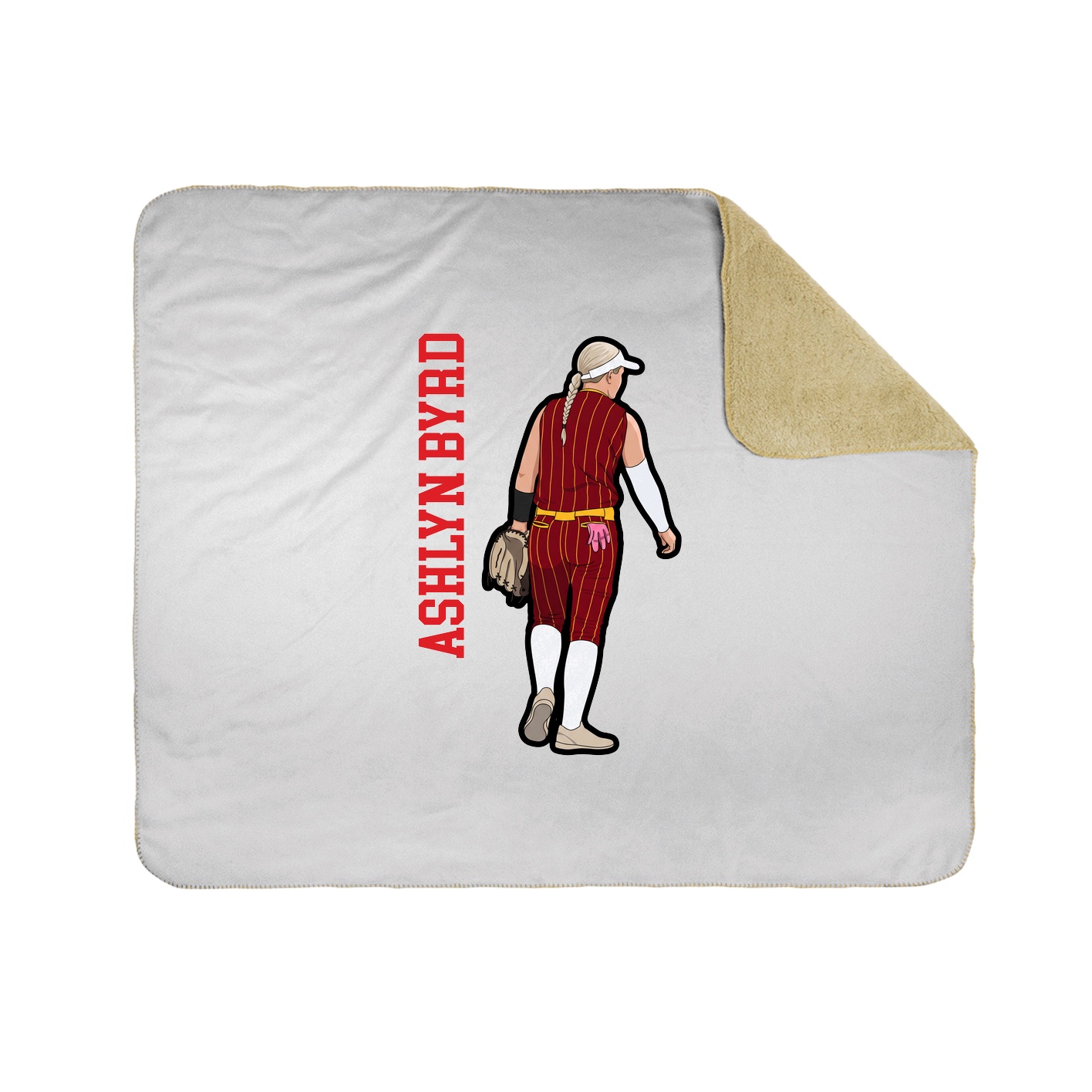 Throw Blanket — Name Vertical in White