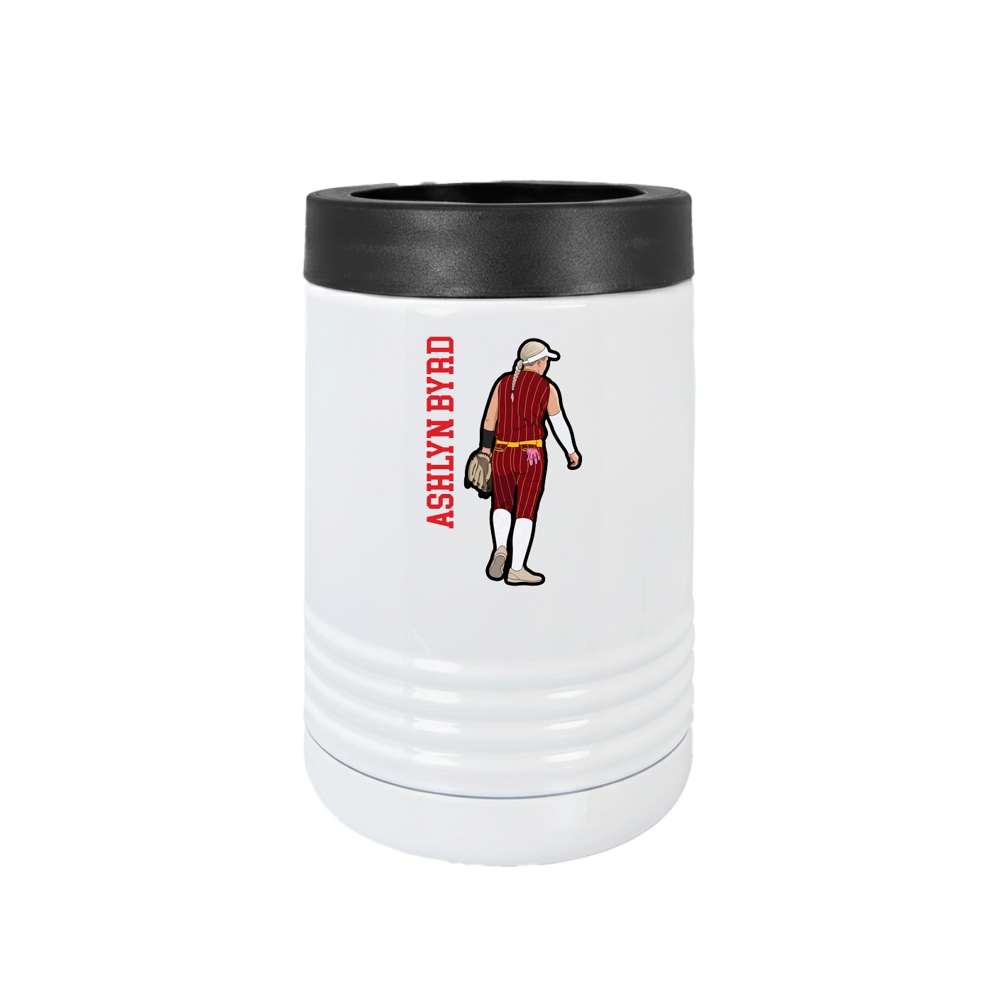 Beverage Holder — Name Vertical in White