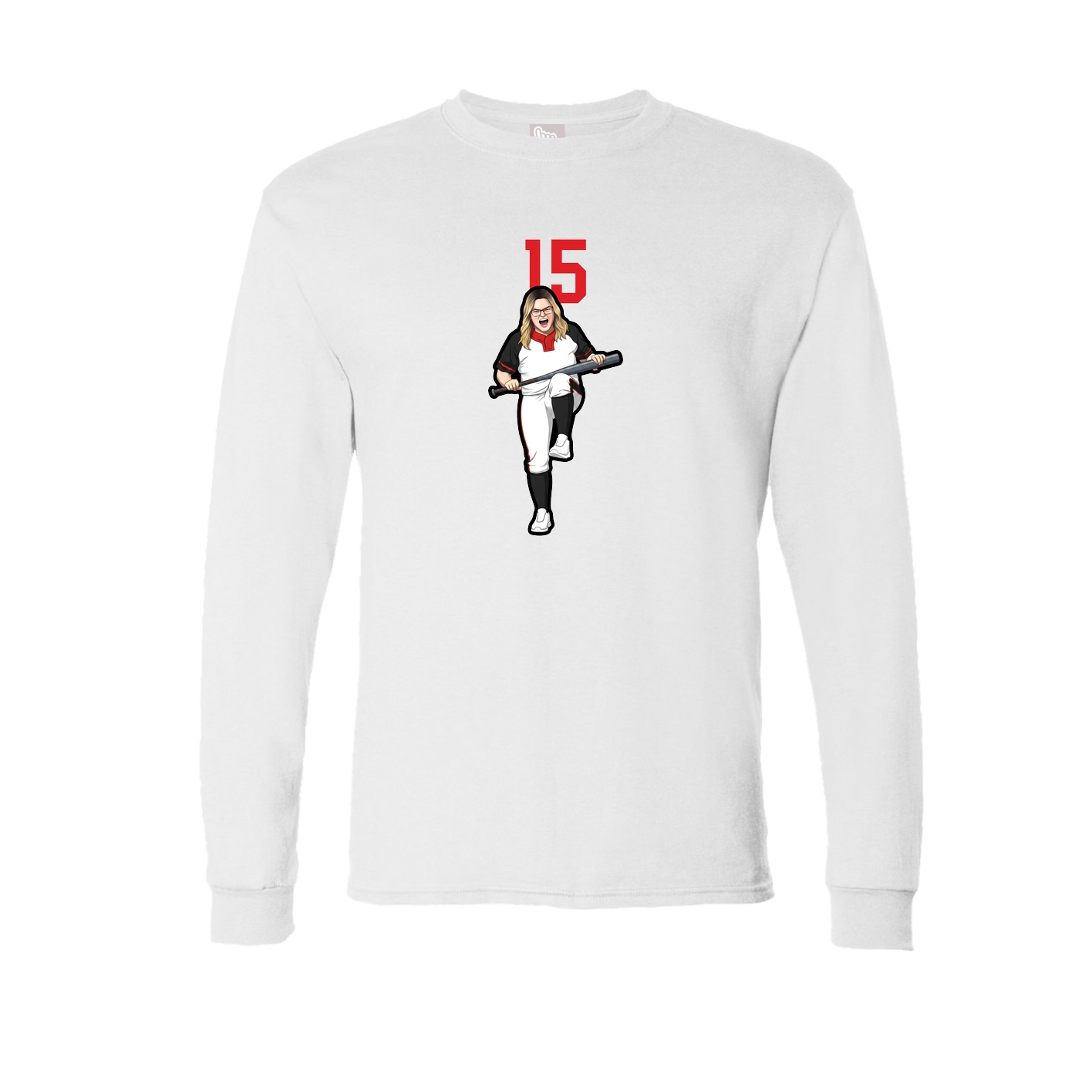 Long Sleeve Tee — Number Top in White