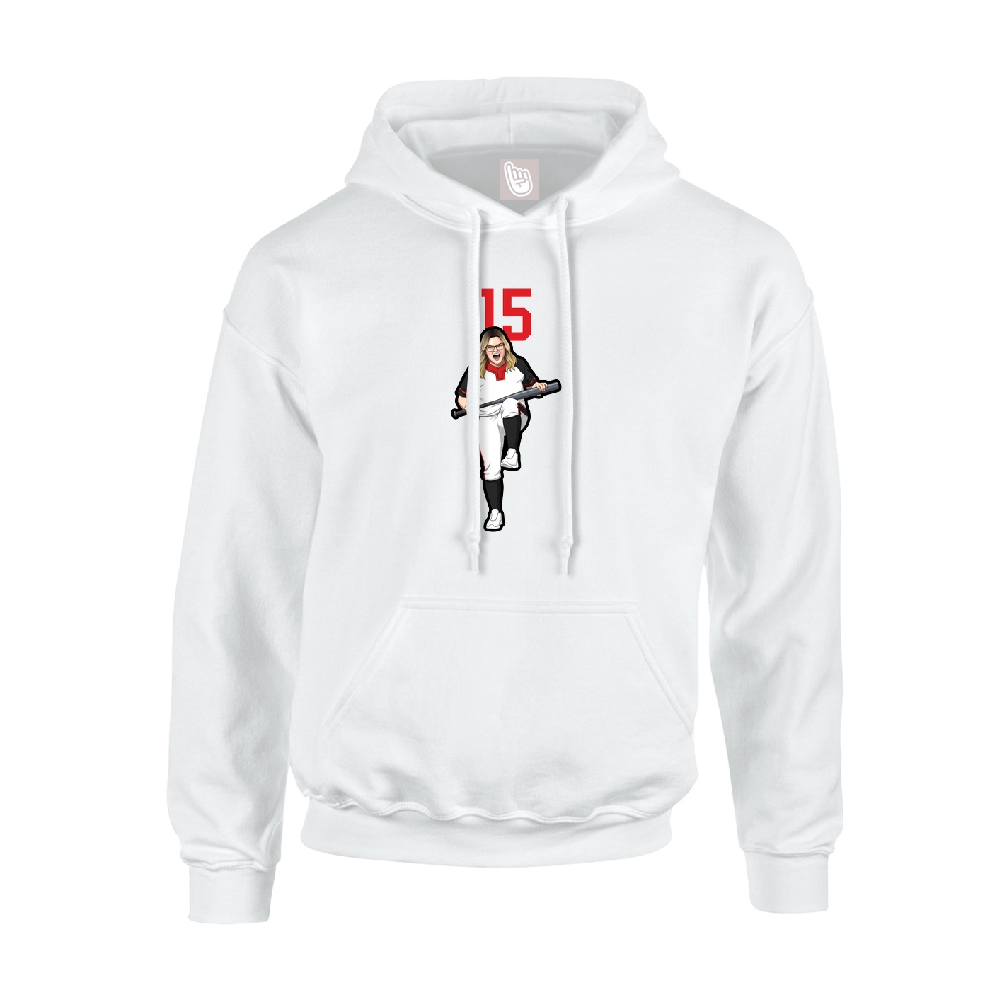 Youth Hoodie — Number Top in White