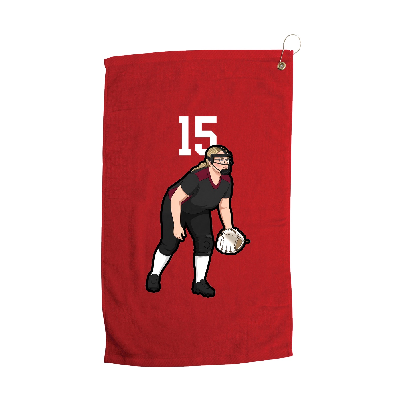 Golf Towel — Number Top in Red