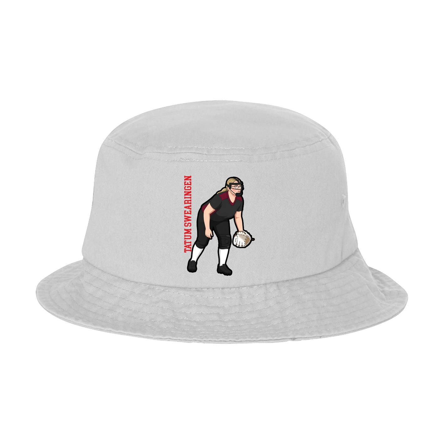 Bucket Cap — Name Vertical in White