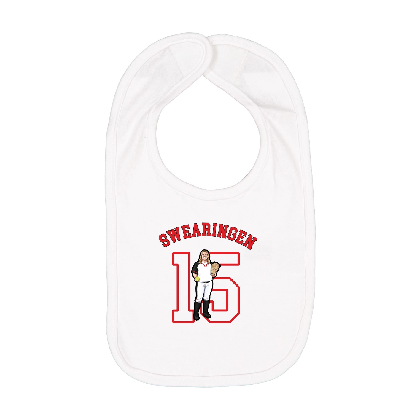 Infant Bib — Shirsey Arch in White