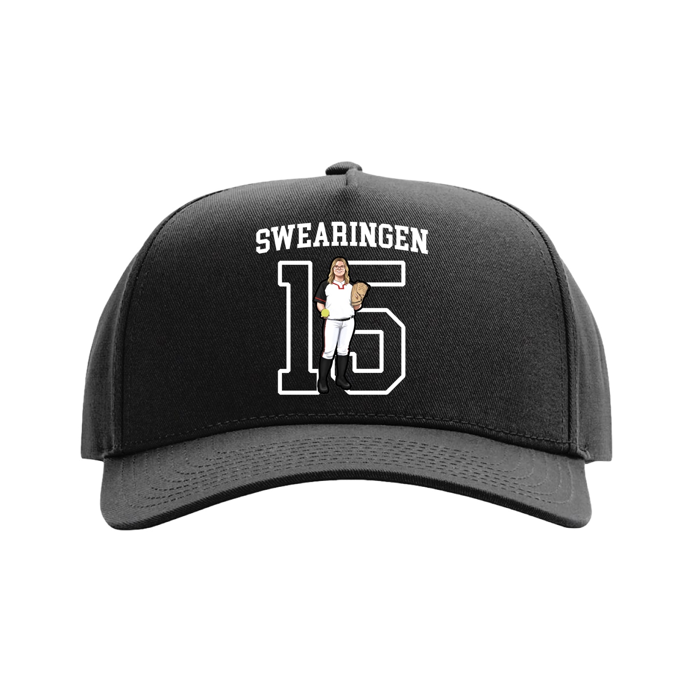 Full Fabric Five-Panel Champ Cap — Shirsey in Black