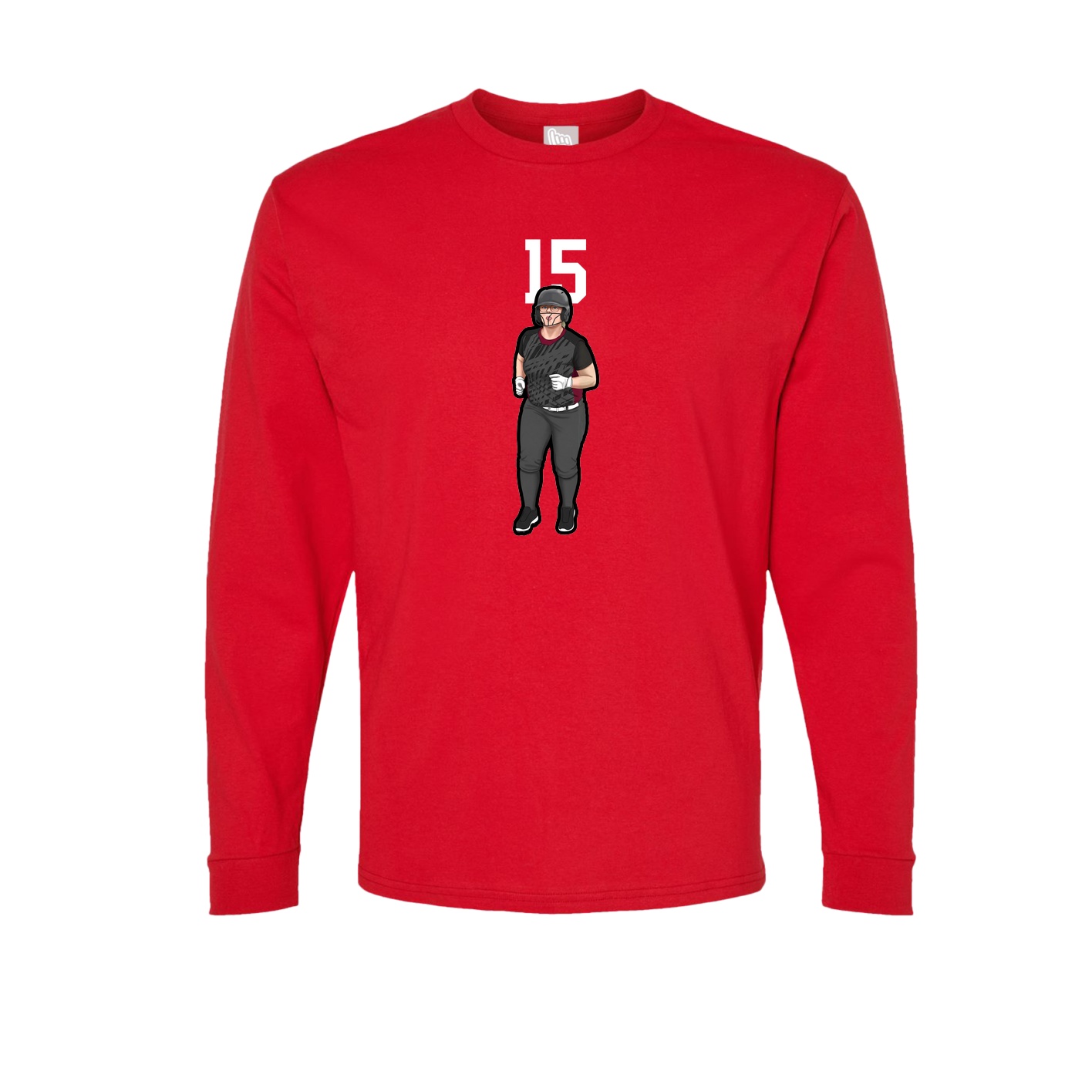 Long Sleeve Tee — Number Top in Red