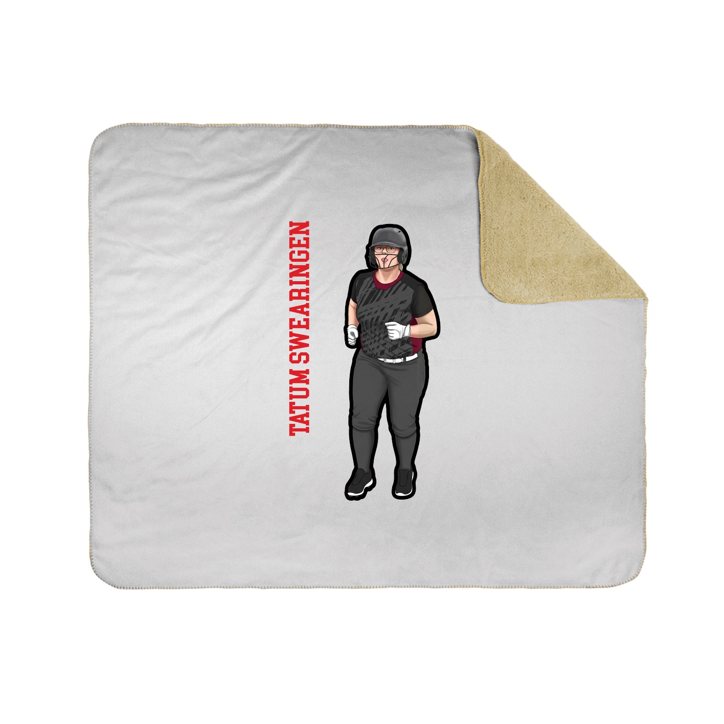 Throw Blanket — Name Vertical in White