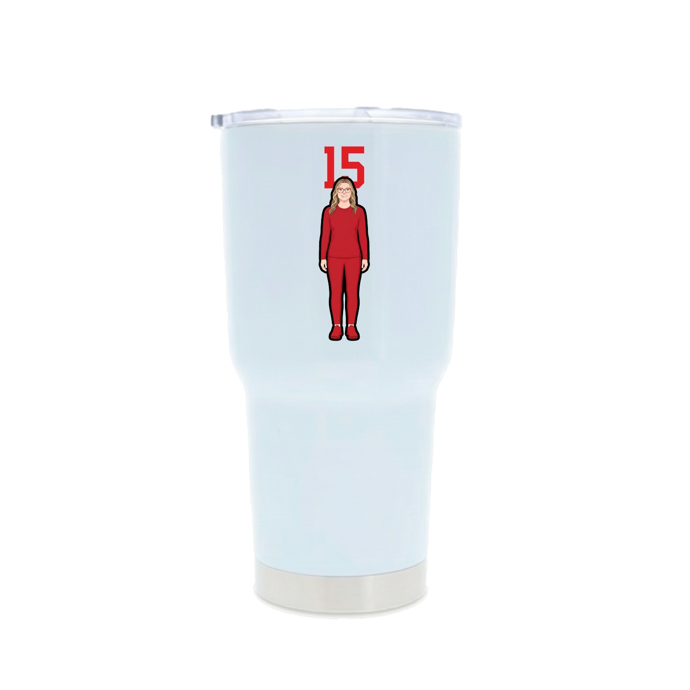 30oz Stainless Steel Tumbler — Number Top in White