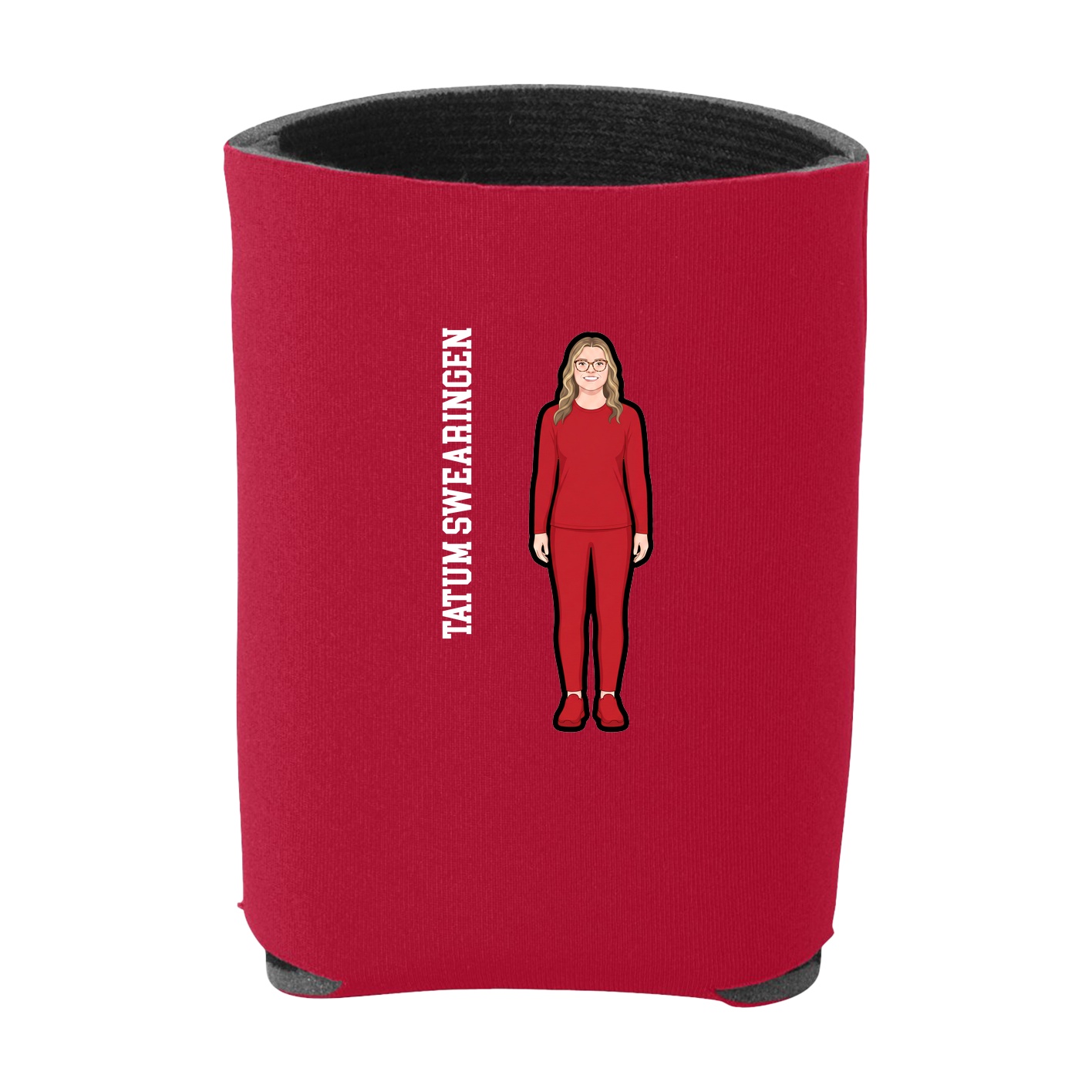 Can Holder — Name Vertical in Red
