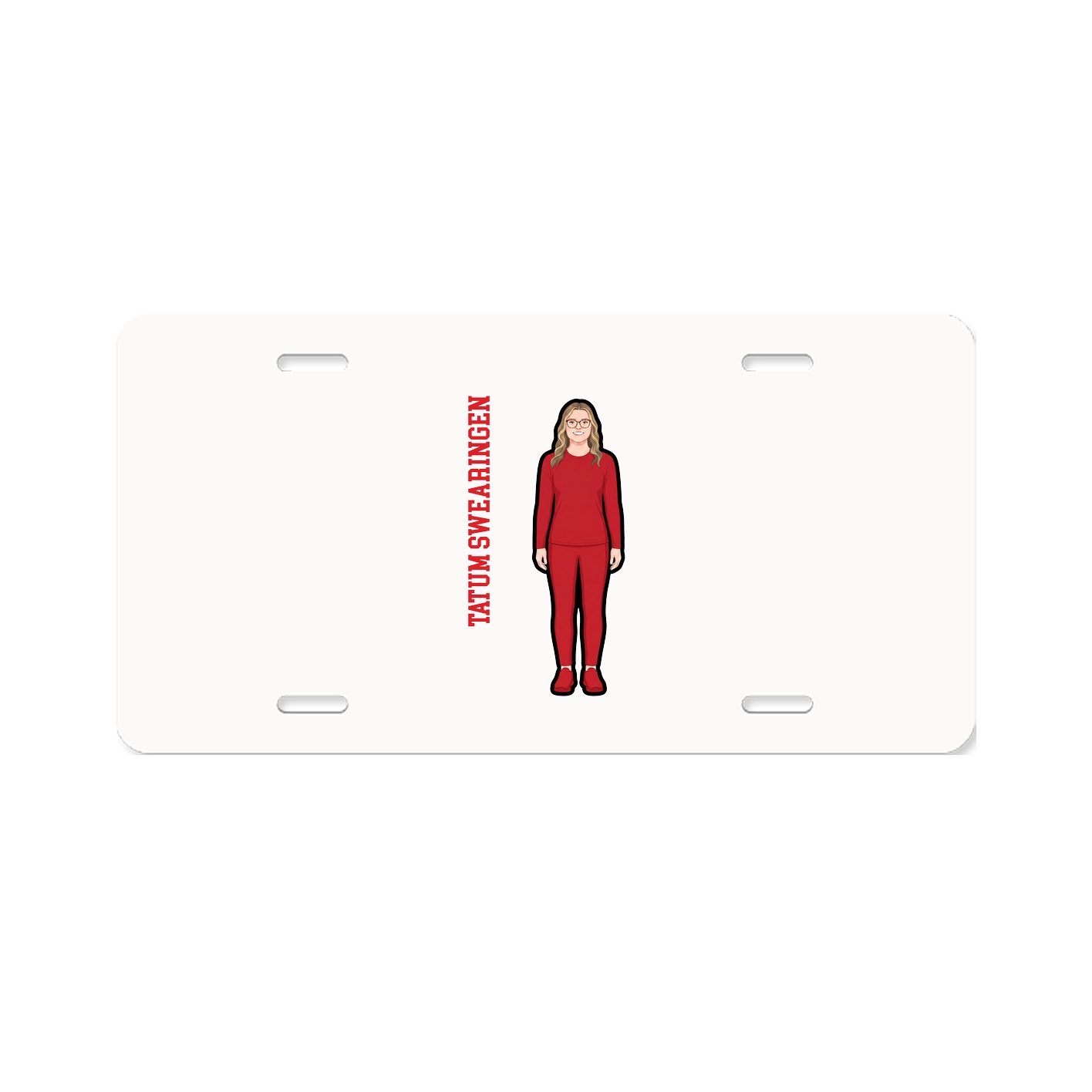 License Plate — Name Vertical in Classic