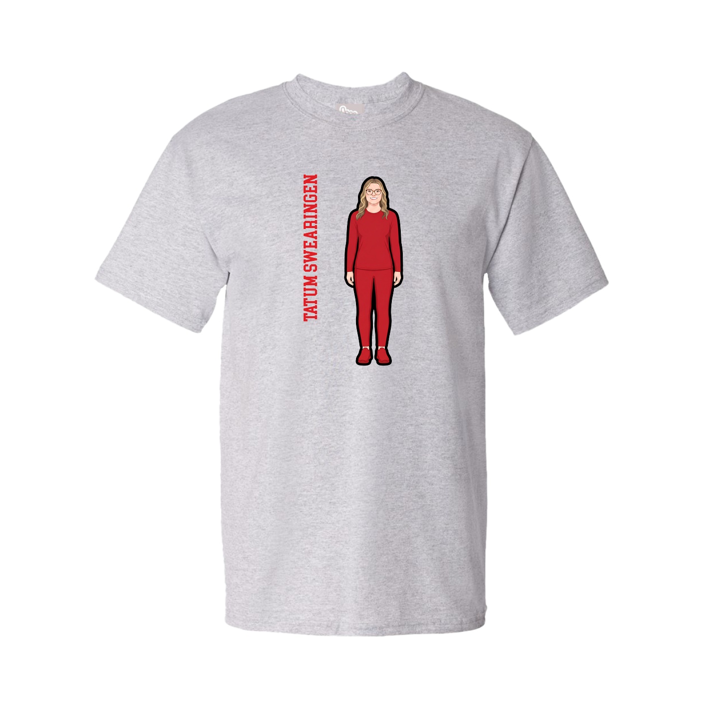 Tee — Name Vertical in Grey