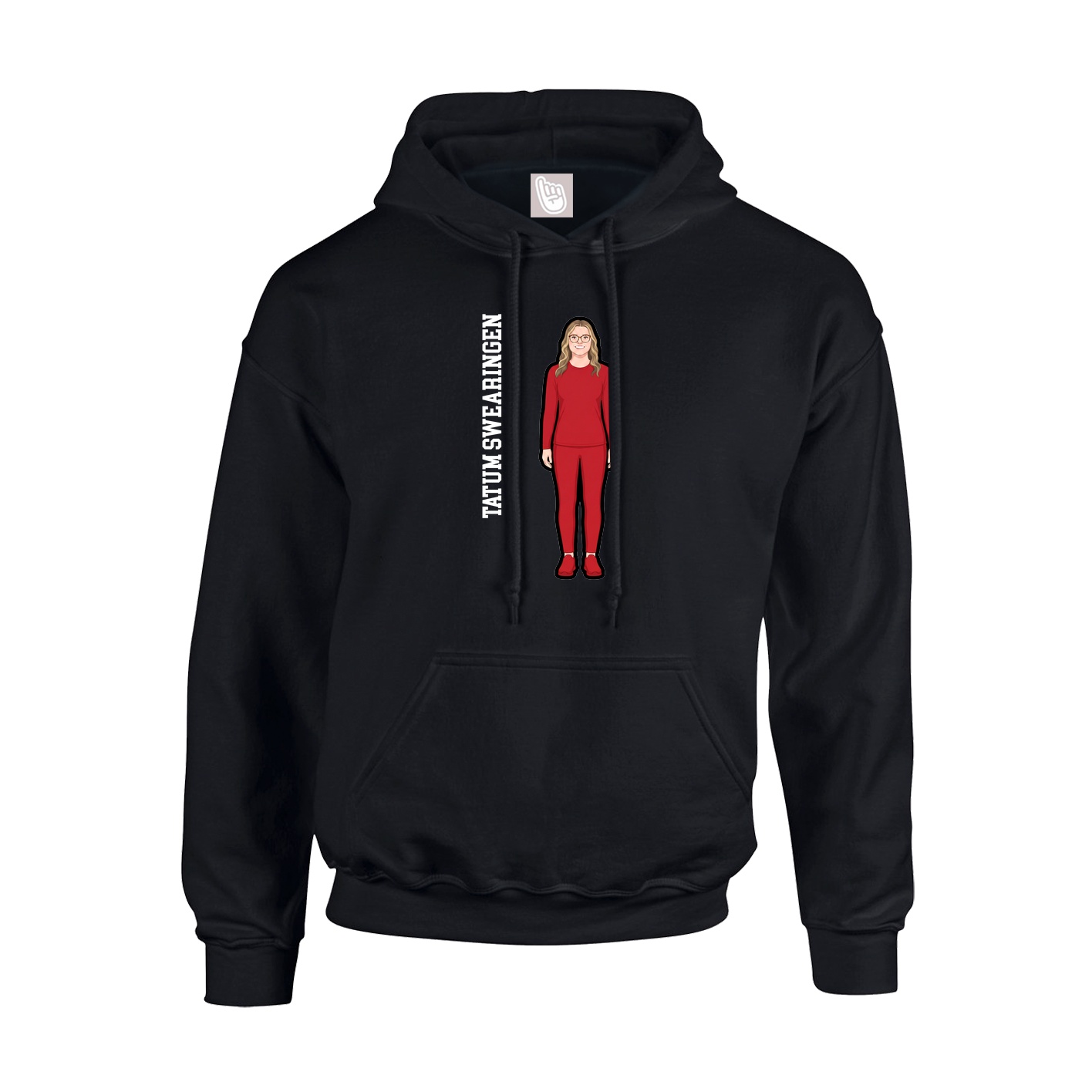 Youth Hoodie — Name Vertical in Black