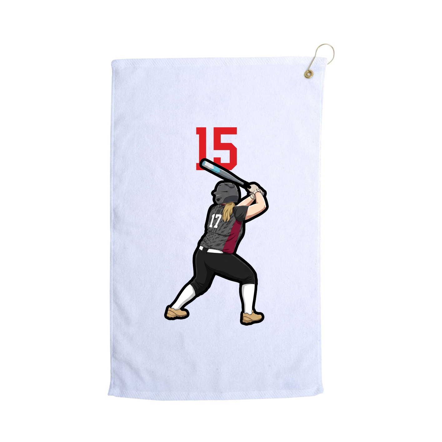 Golf Towel — Number Top in White