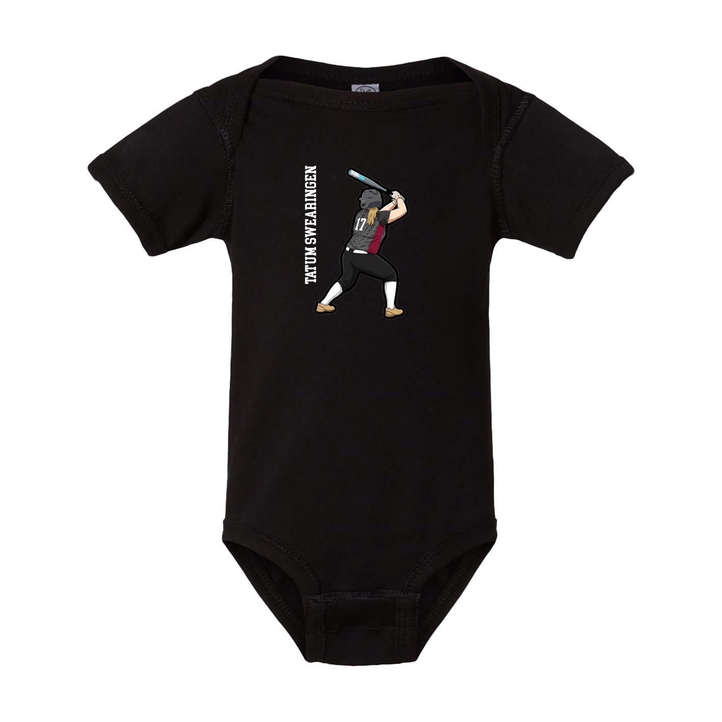 Baby Onesie — Name Vertical in Black