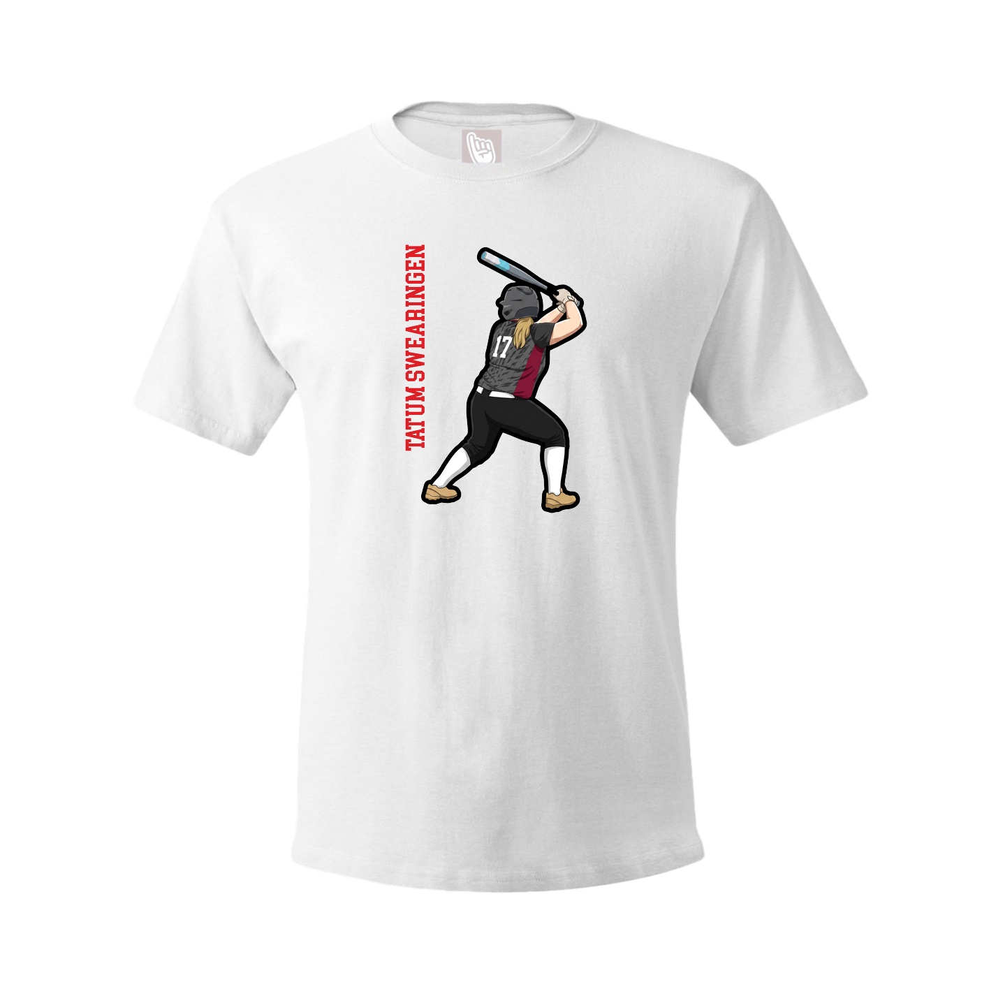 Youth Tee — Name Vertical in White