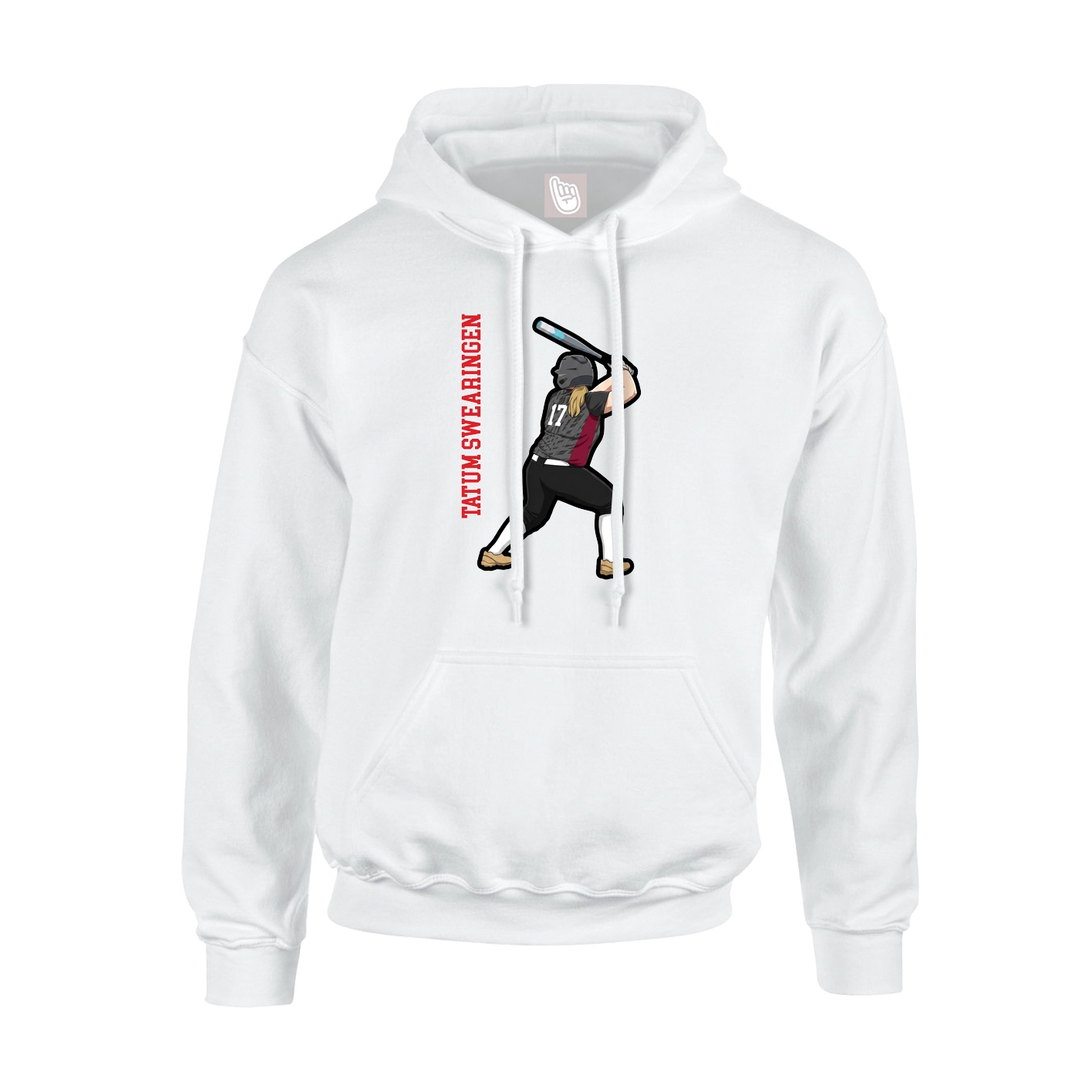 Youth Hoodie — Name Vertical in White