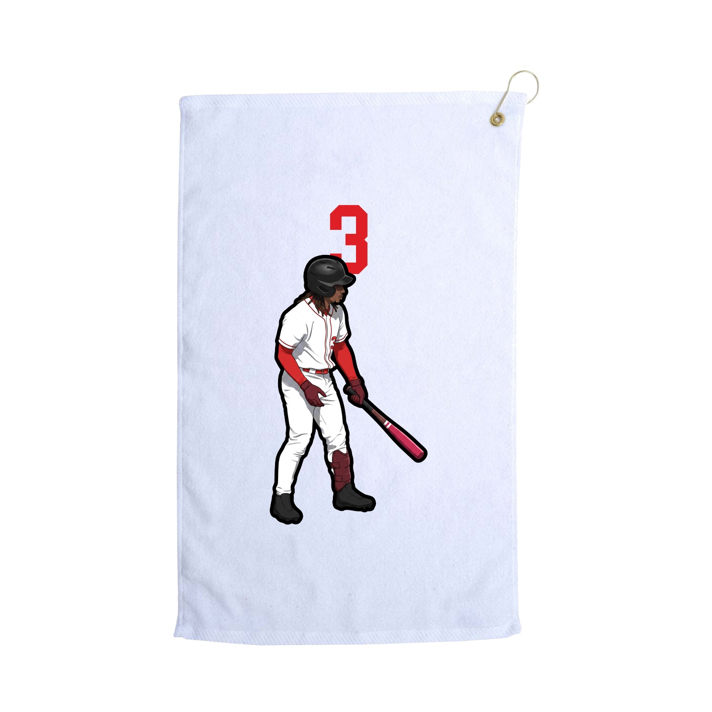 Golf Towel — Number Top in White