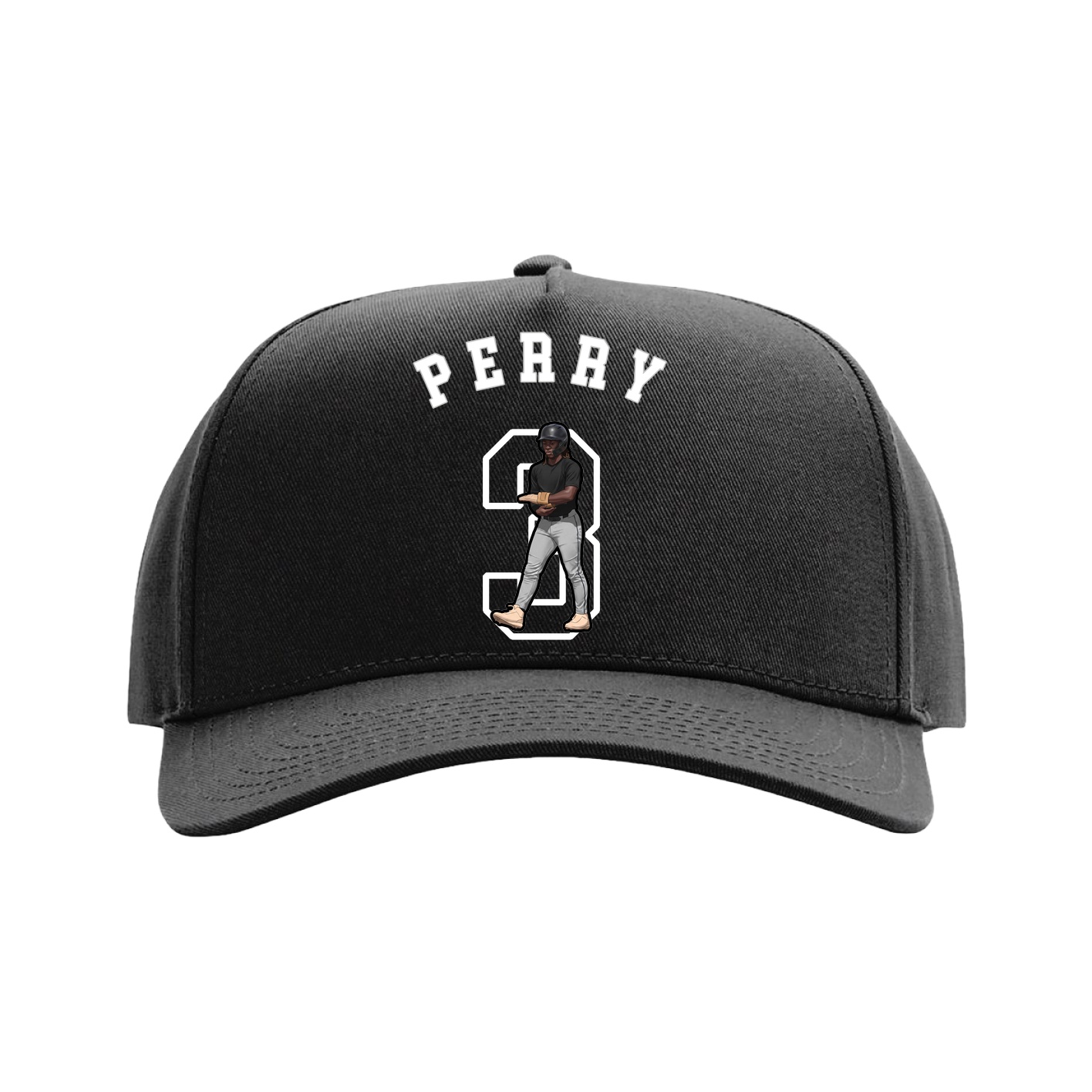 Full Fabric Five-Panel Champ Cap — Shirsey Arch in Black