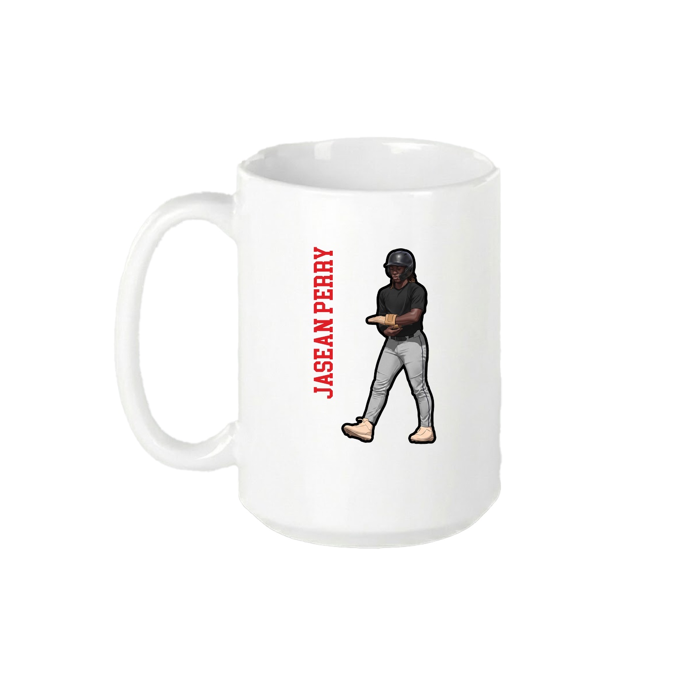 15oz Coffee Mug — Name Vertical in White
