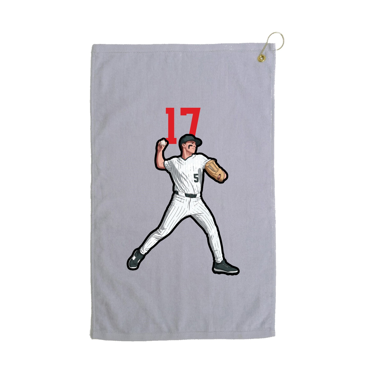 Golf Towel — Number Top in Grey