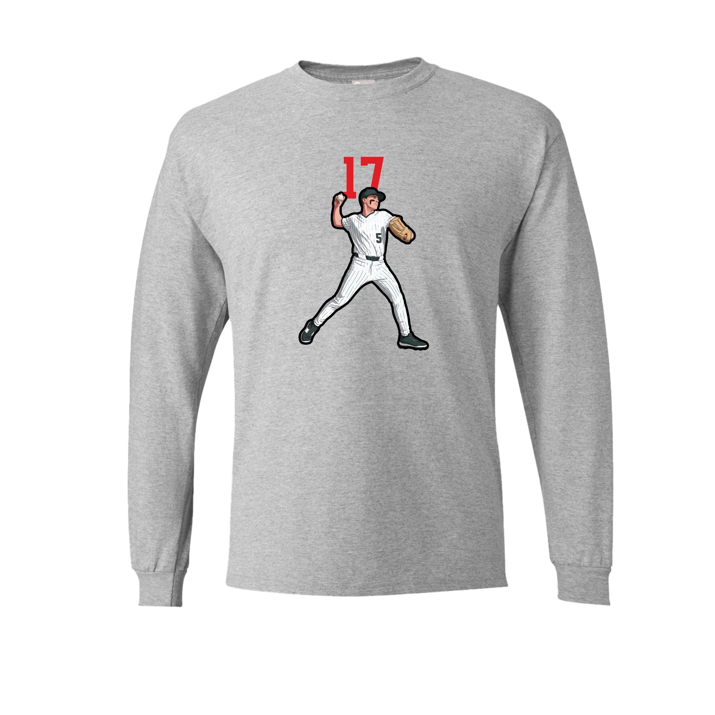 Long Sleeve Tee — Number Top in Grey