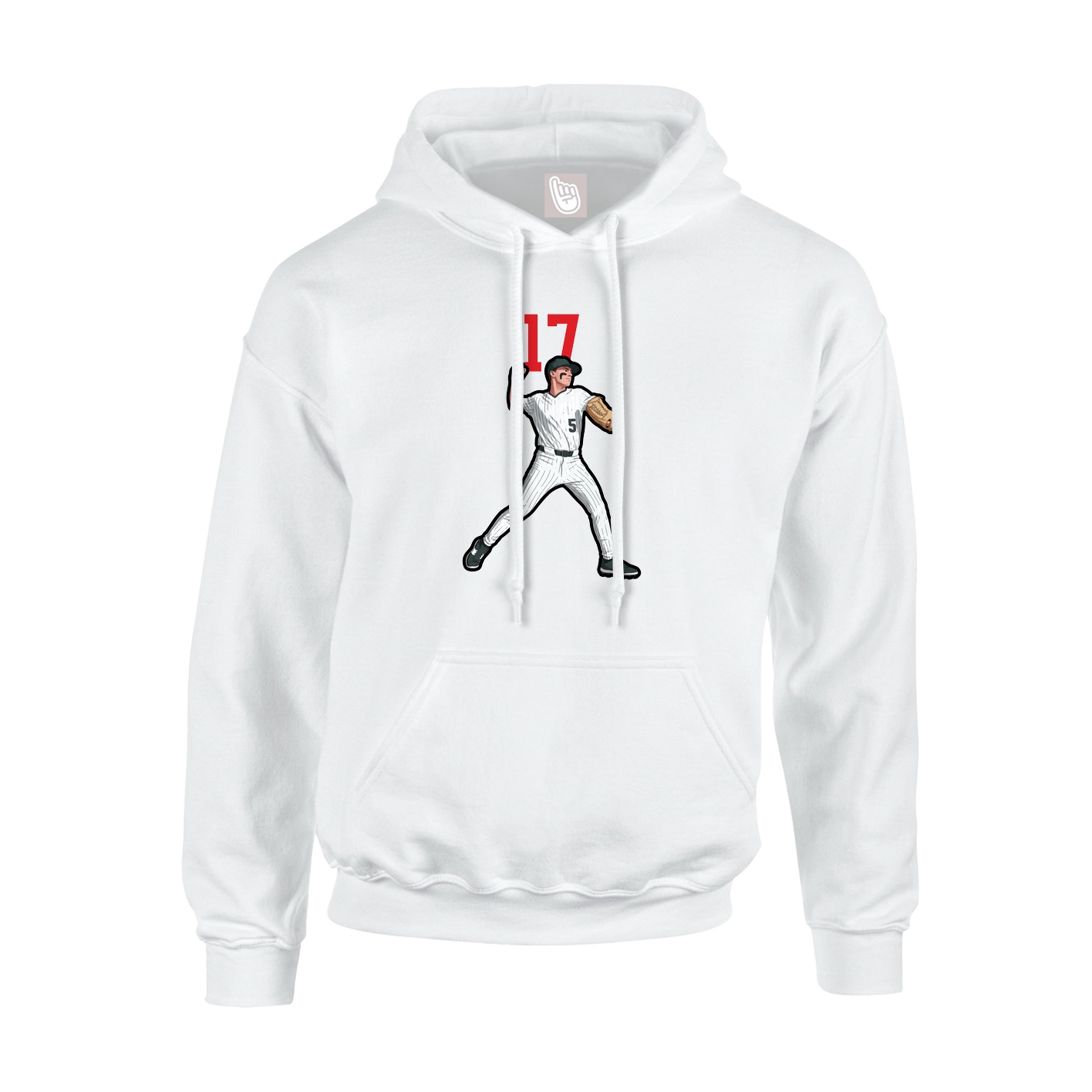 Youth Hoodie — Number Top in White
