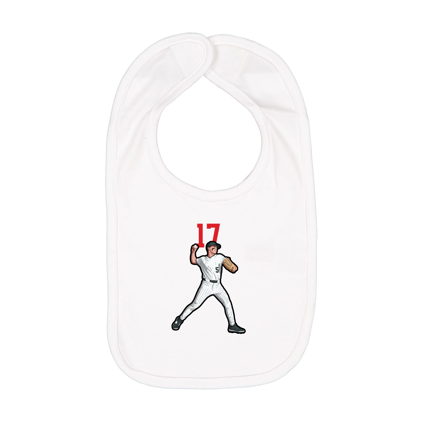 Infant Bib — Number Top in White