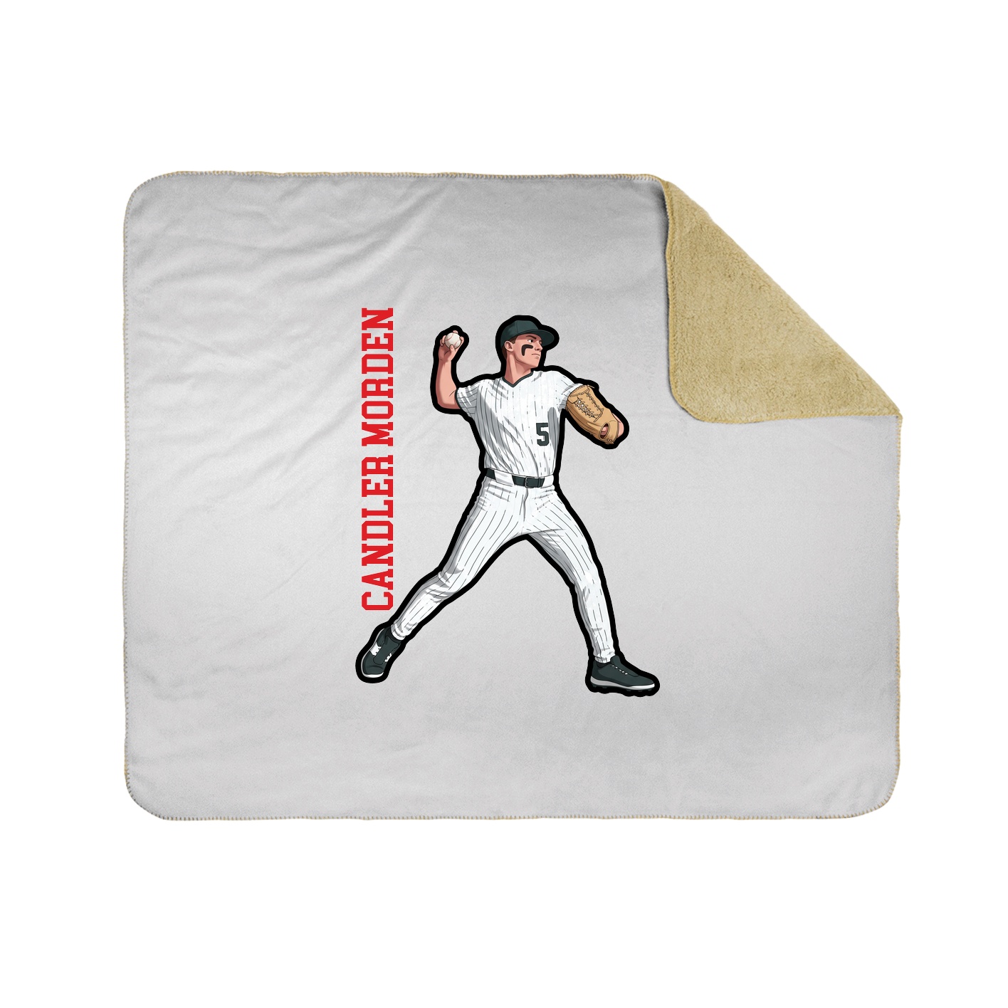 Throw Blanket — Name Vertical in White