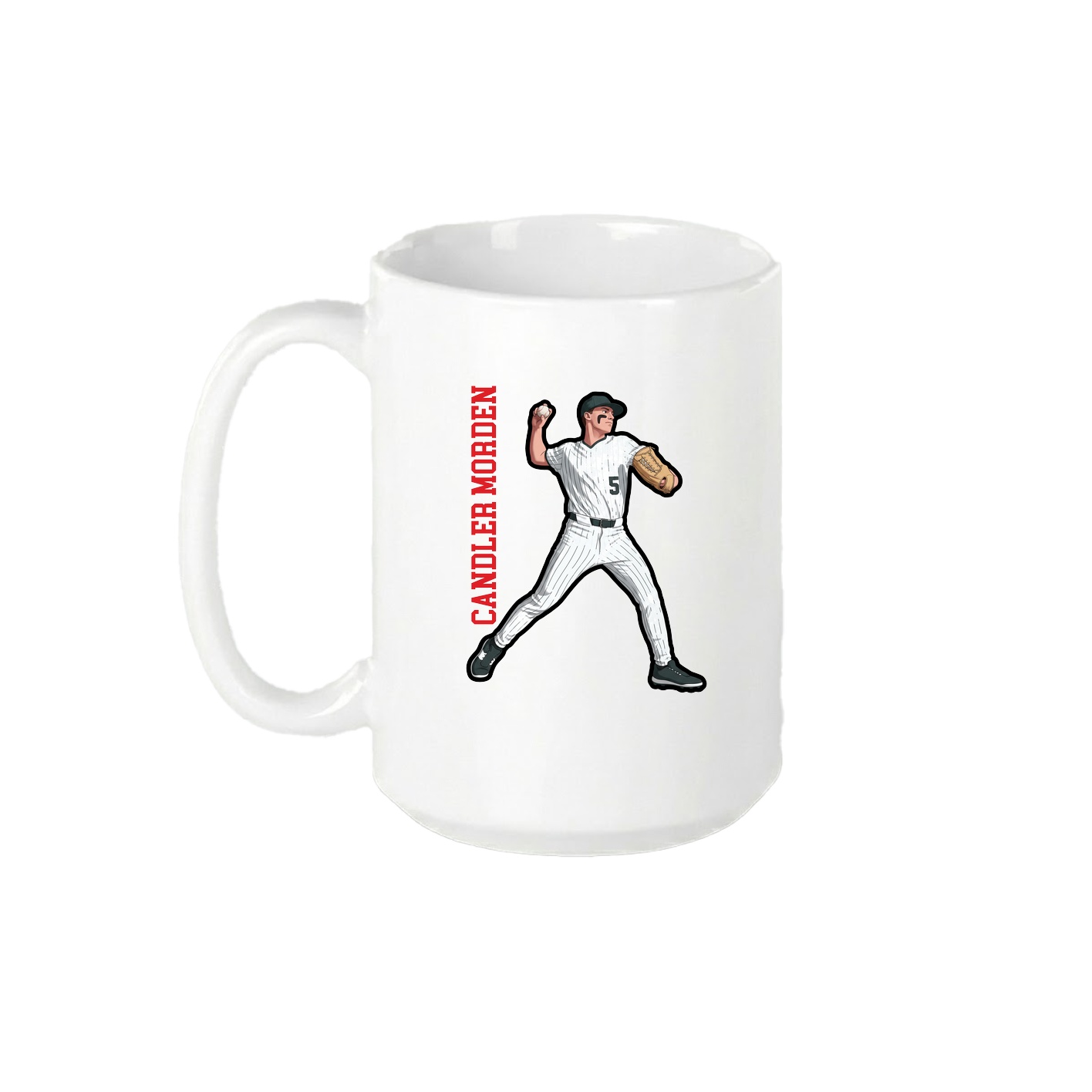 15oz Coffee Mug — Name Vertical in White