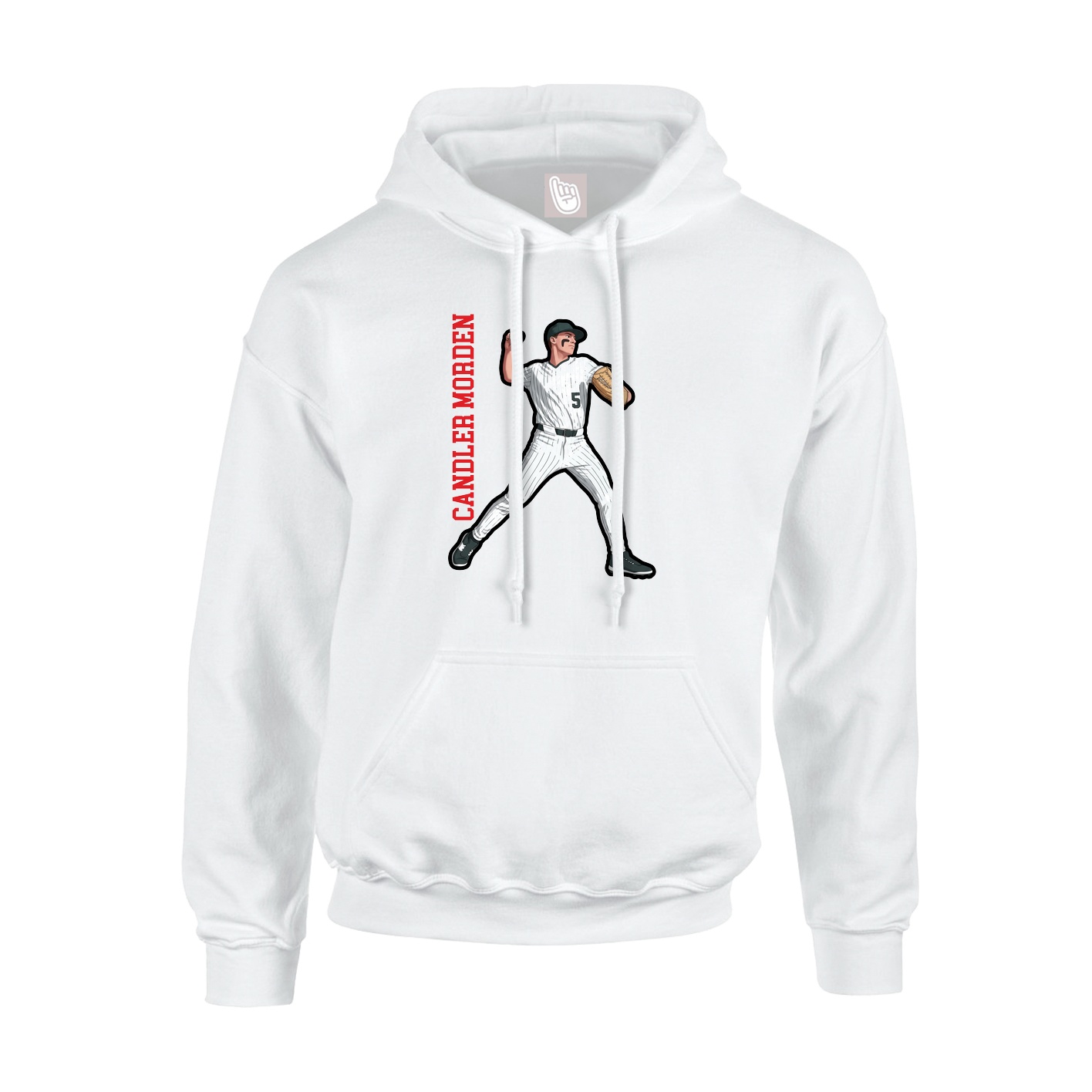 Hoodie — Name Vertical in White