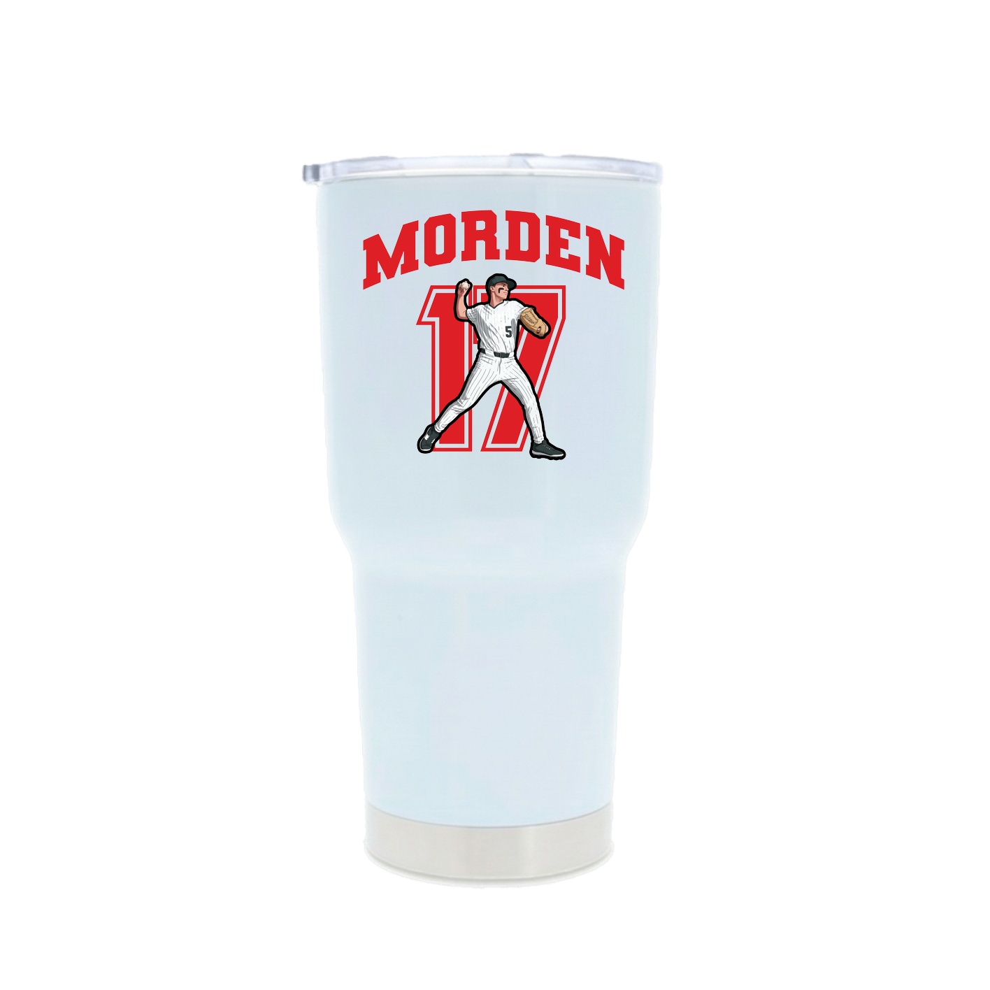 30oz Stainless Steel Tumbler — Number in White