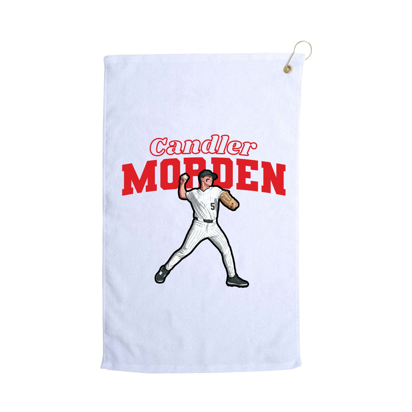 Golf Towel — Name Arch in White