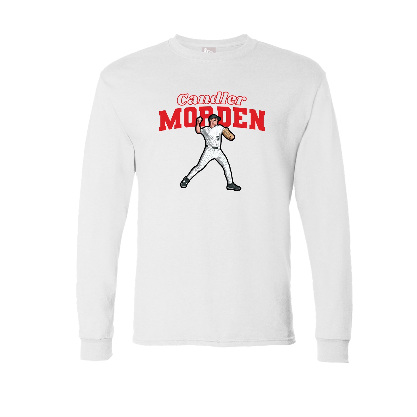 Long Sleeve Tee — Name Arch in White