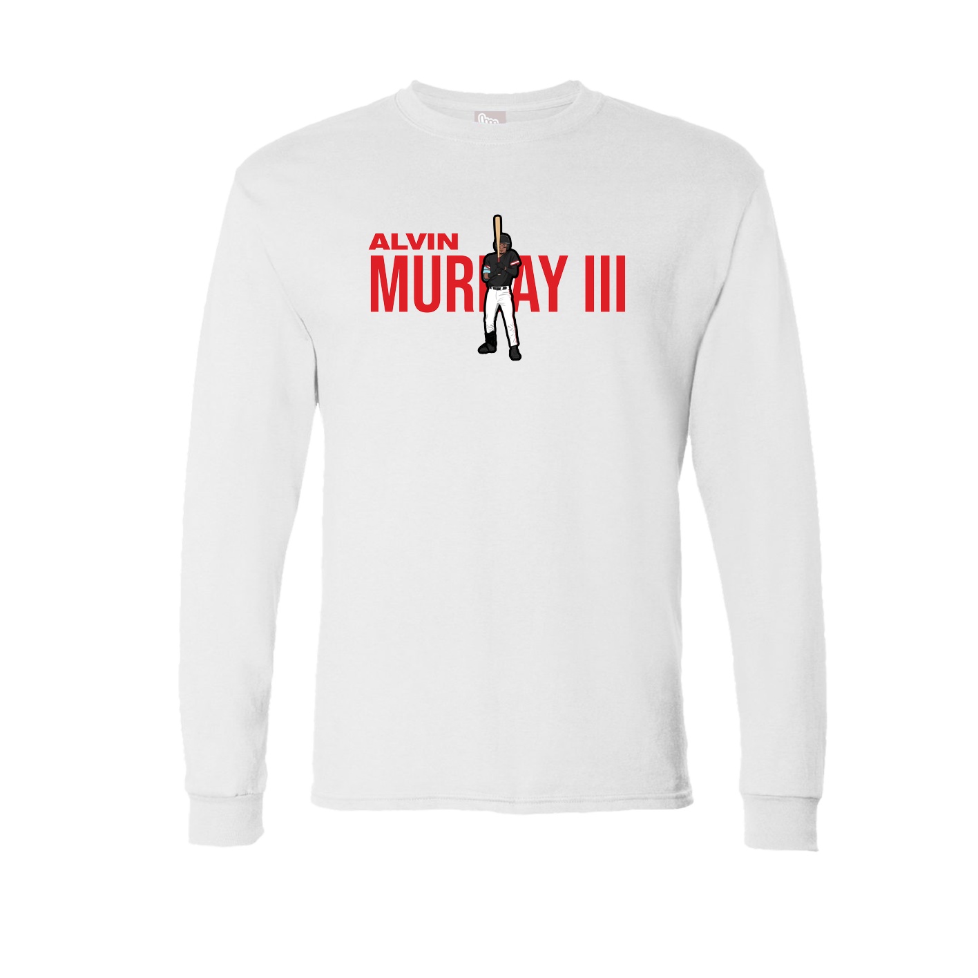 Long Sleeve Tee — Player Name in White