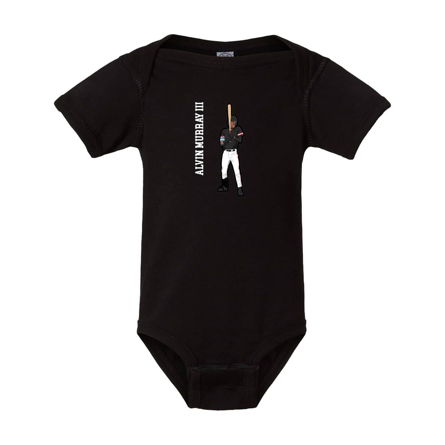 Baby Onesie — Name Vertical in Black
