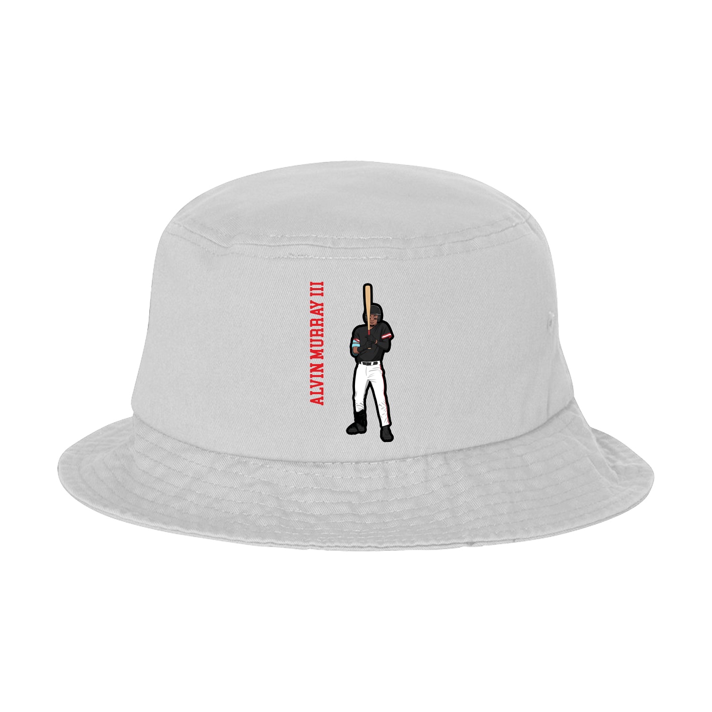 Bucket Cap — Name Vertical in White