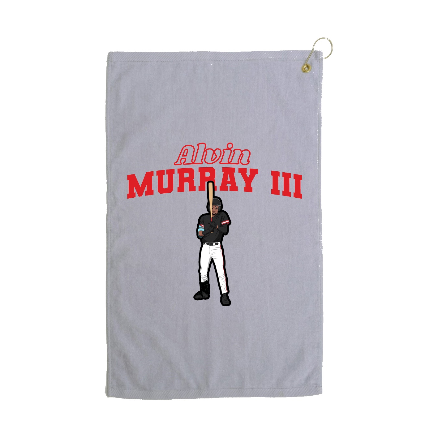 Golf Towel — Name Arch in Grey